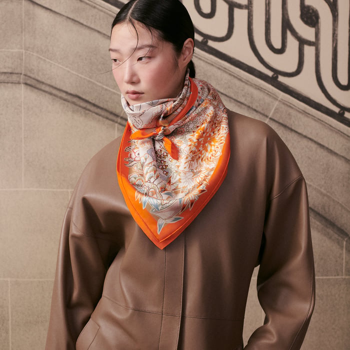Mille Feuilles De Soie Double Face Scarf 90
