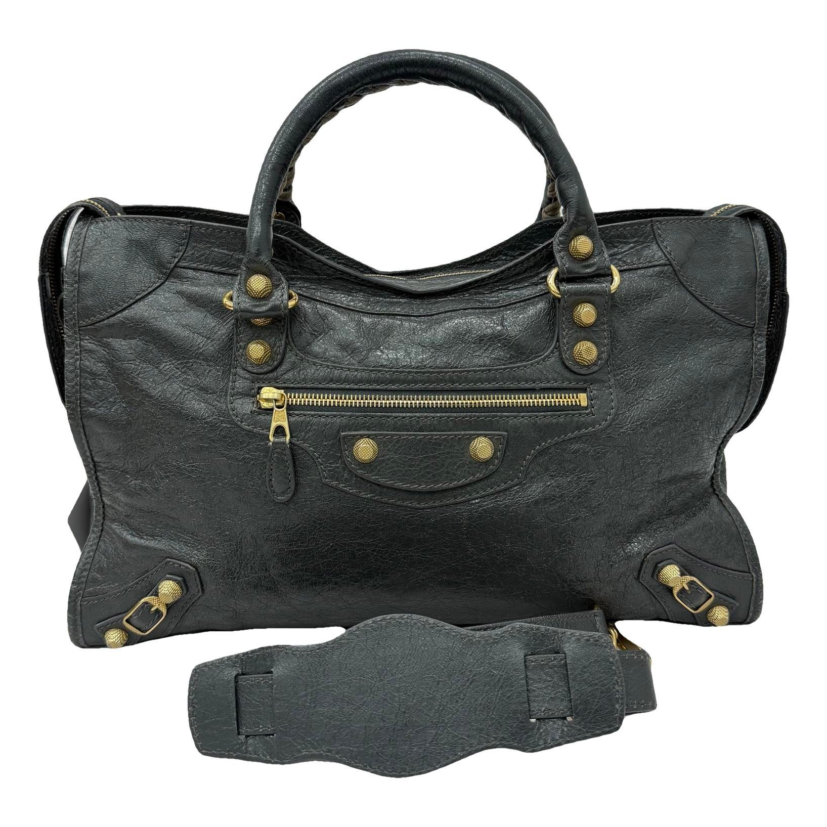 City leather handbag
