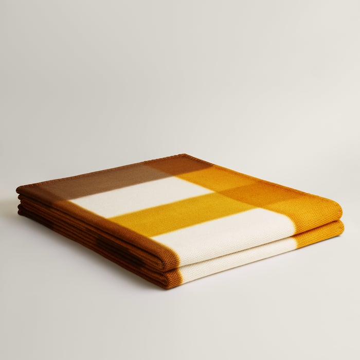 Ocre Tartan Dye Bed Cover