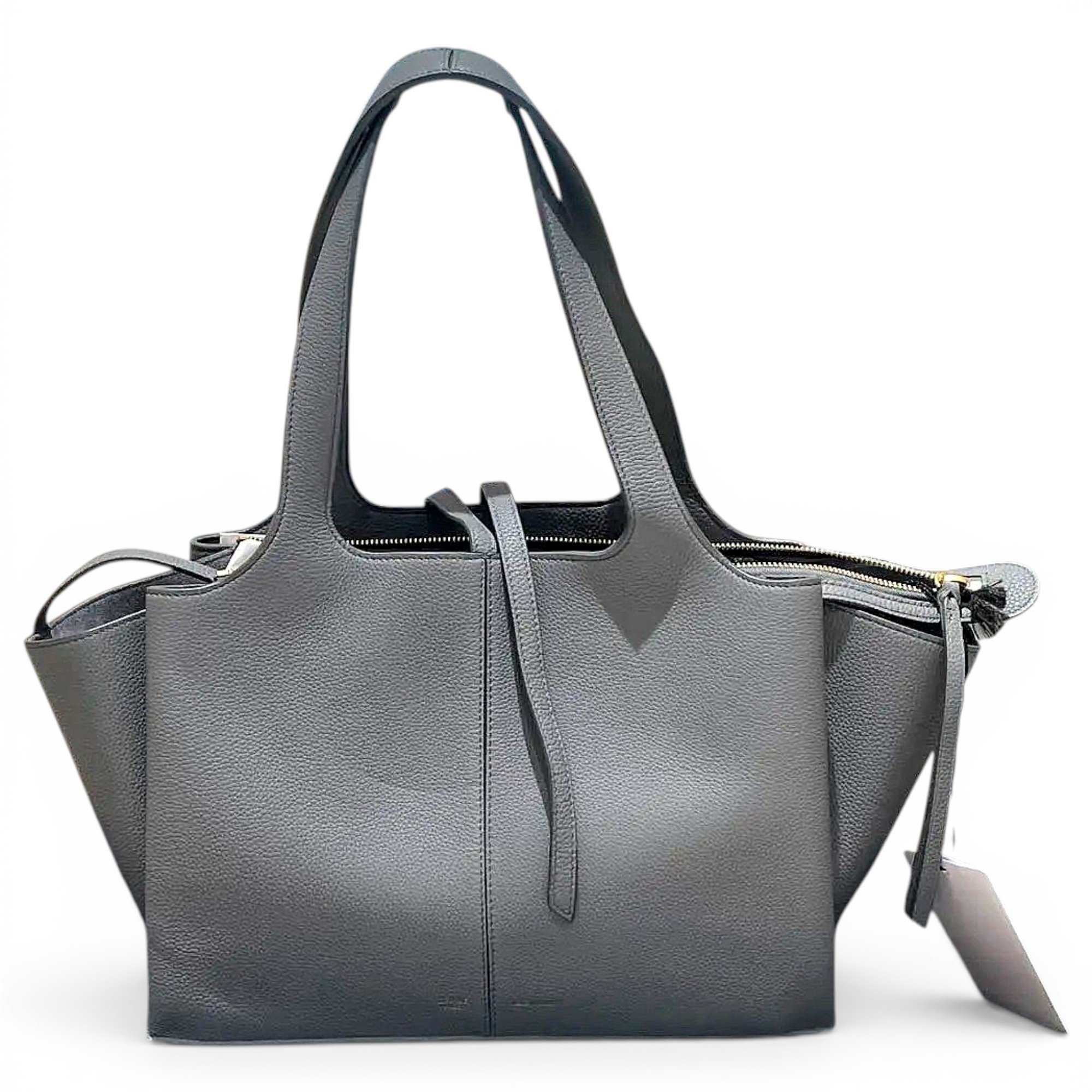 Tri-Fold leather handbag