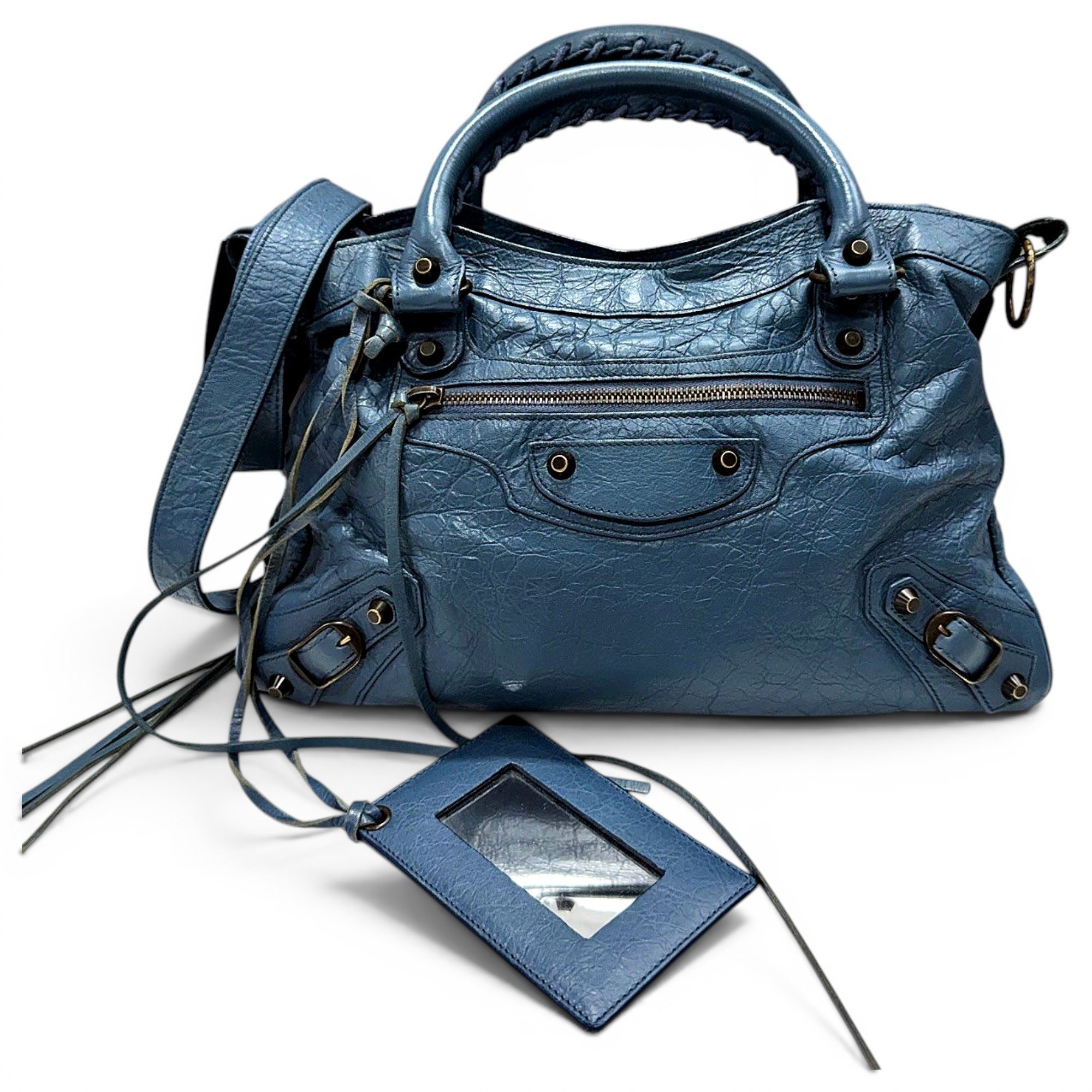 City leather handbag