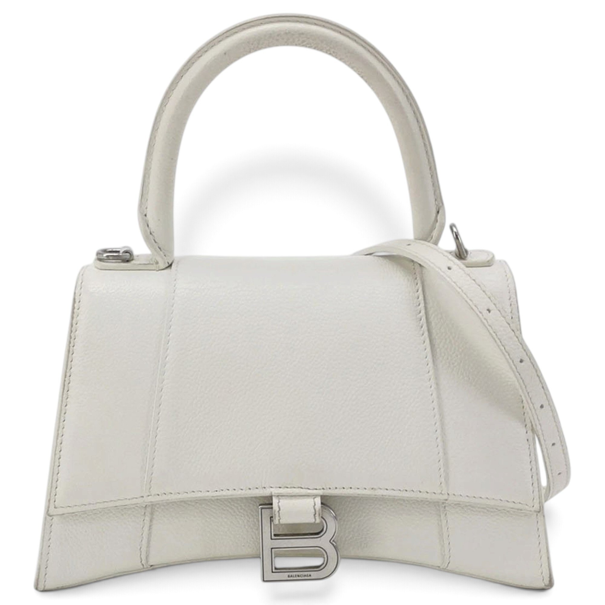 Hourglass leather handbag