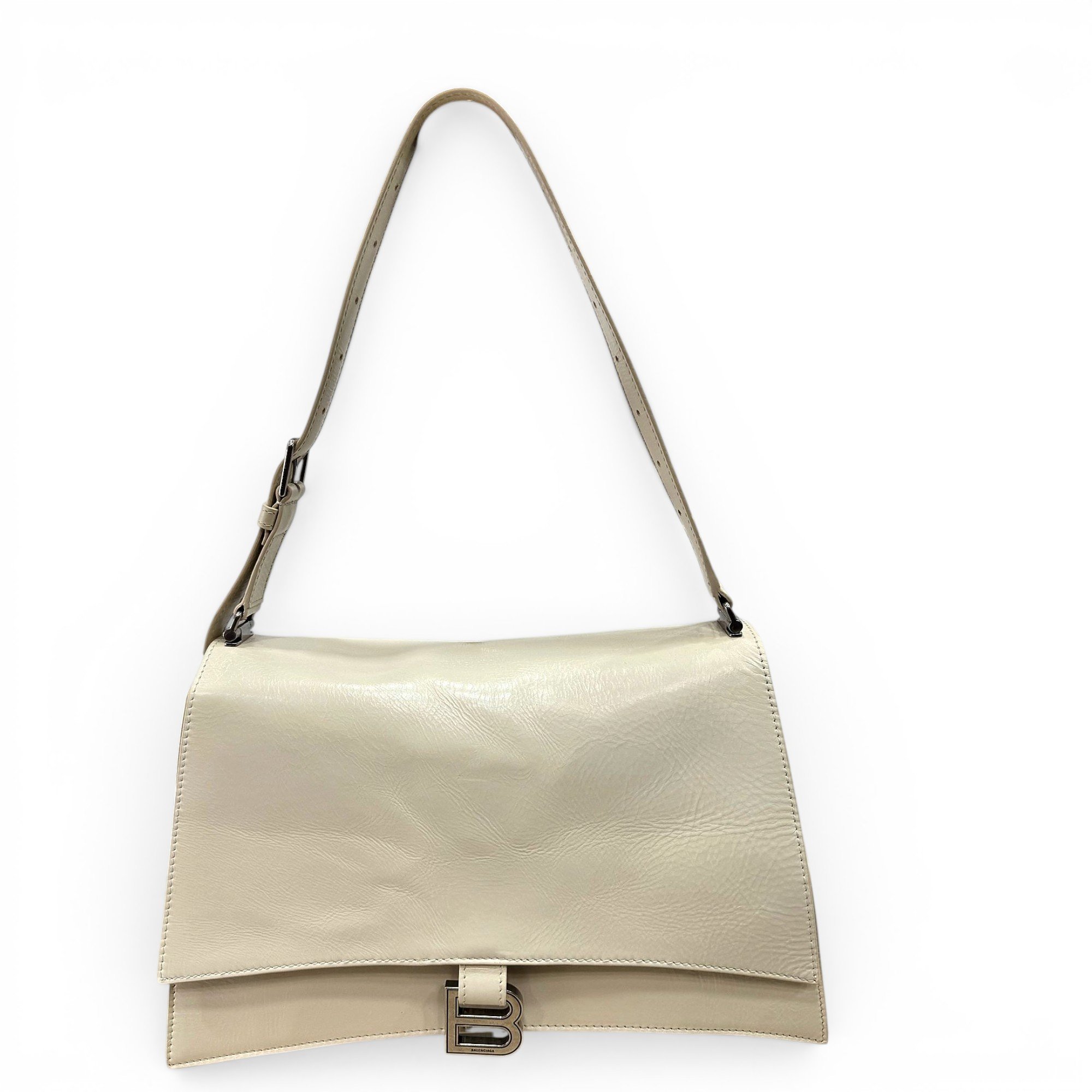 Hourglass leather handbag
