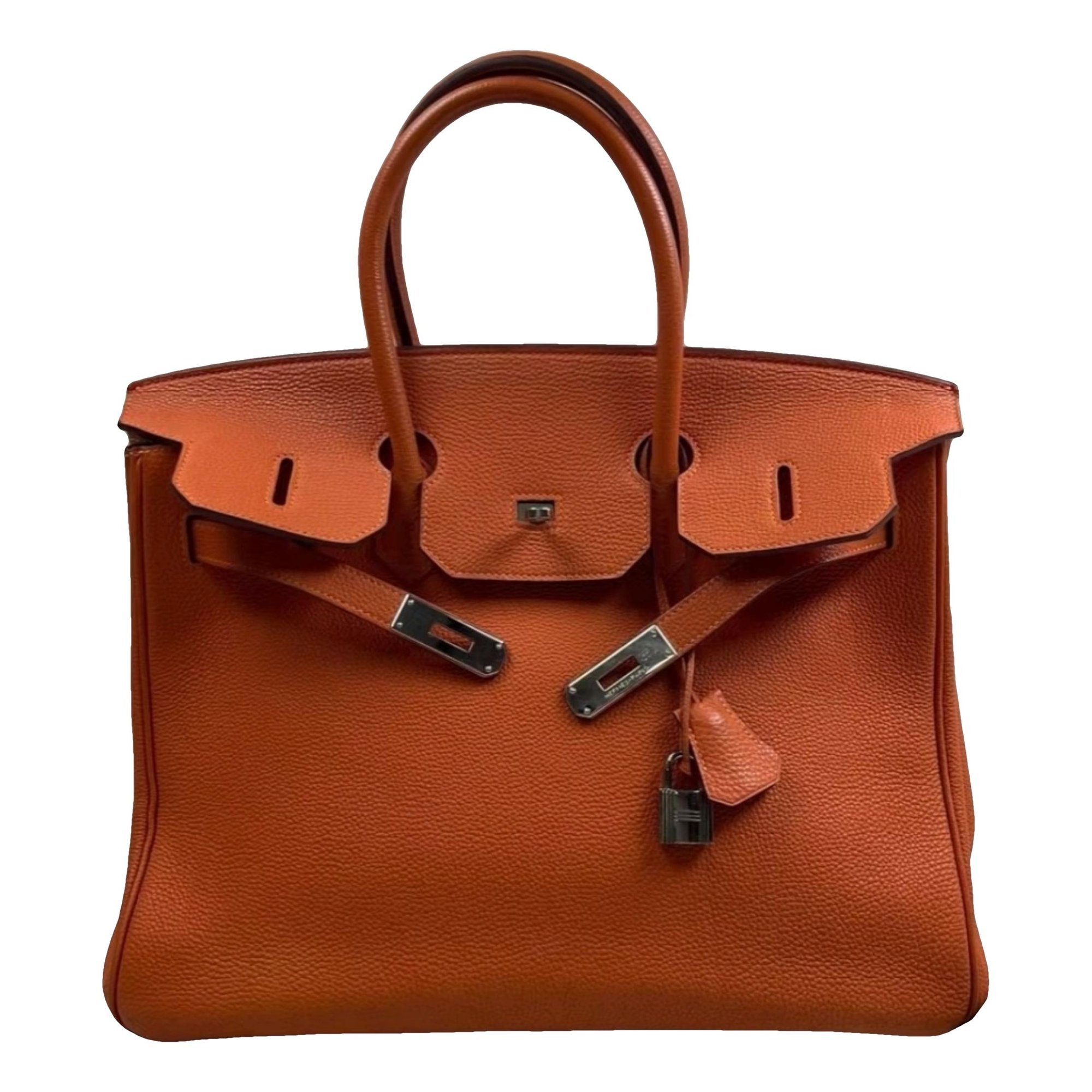 Hermes Birkin 35 Handbag Orange Togo Leather