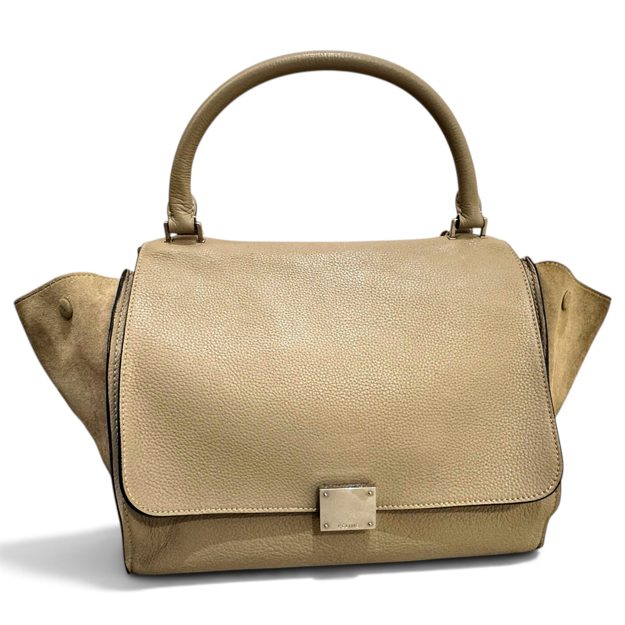 Trapèze leather handbag