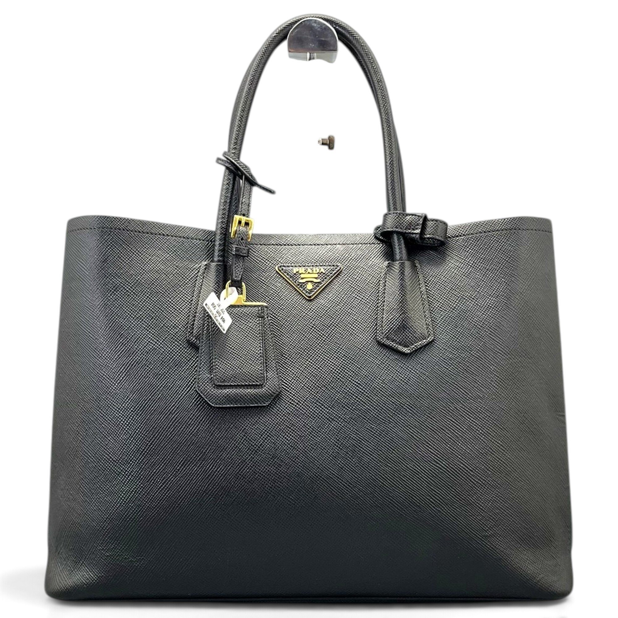Double leather handbag