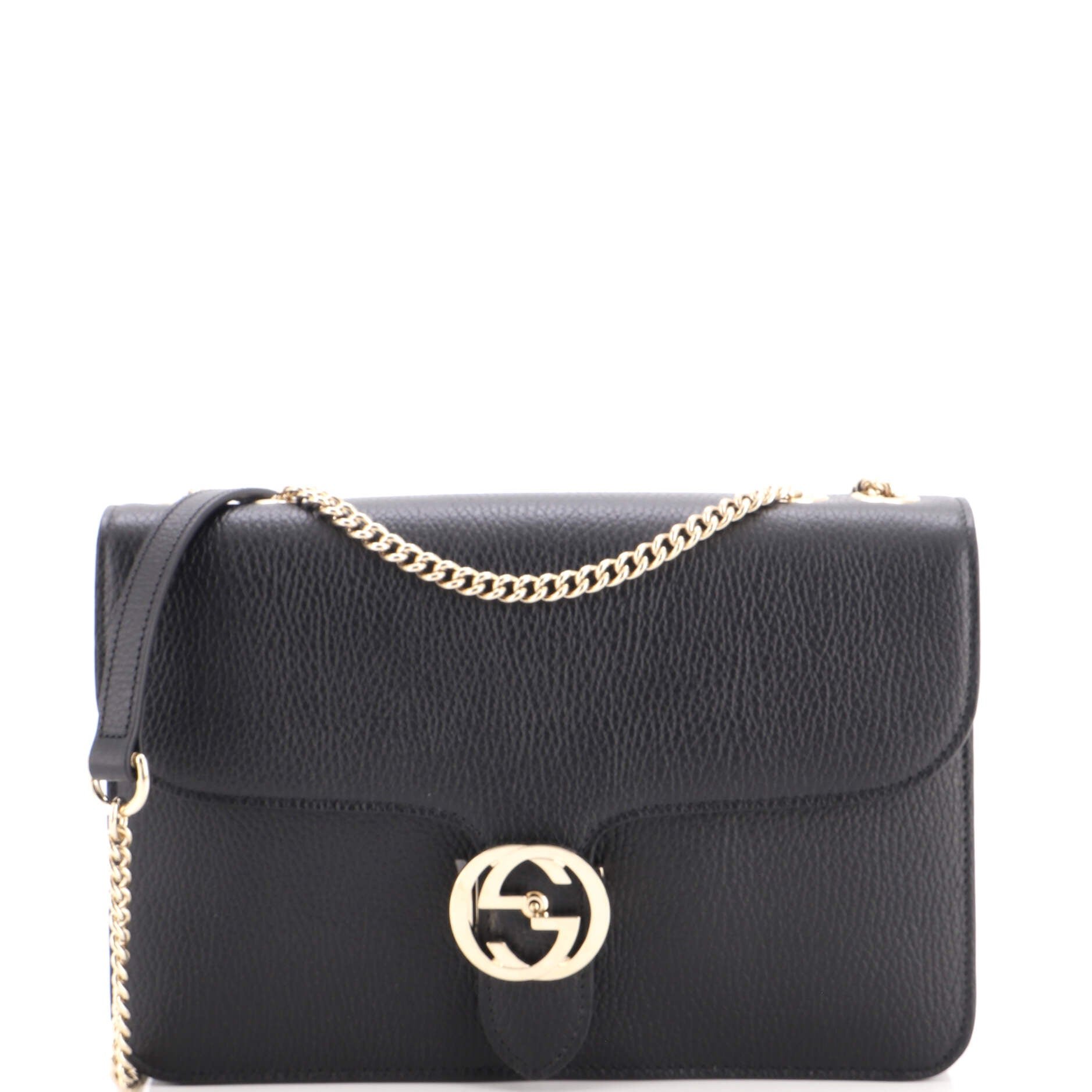 Interlocking Shoulder Bag Leather Medium