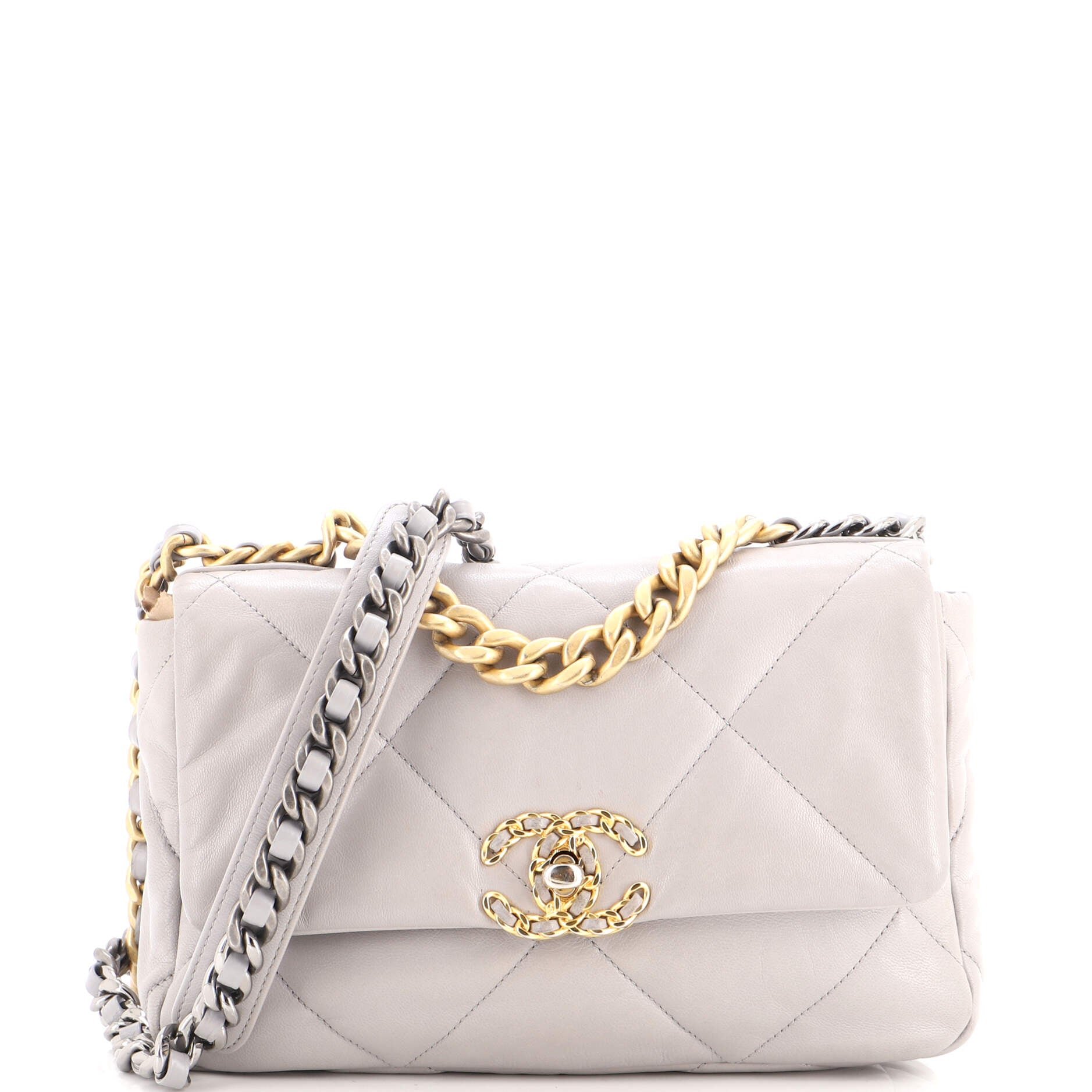 19 Flap Bag Quilted Leather Medium