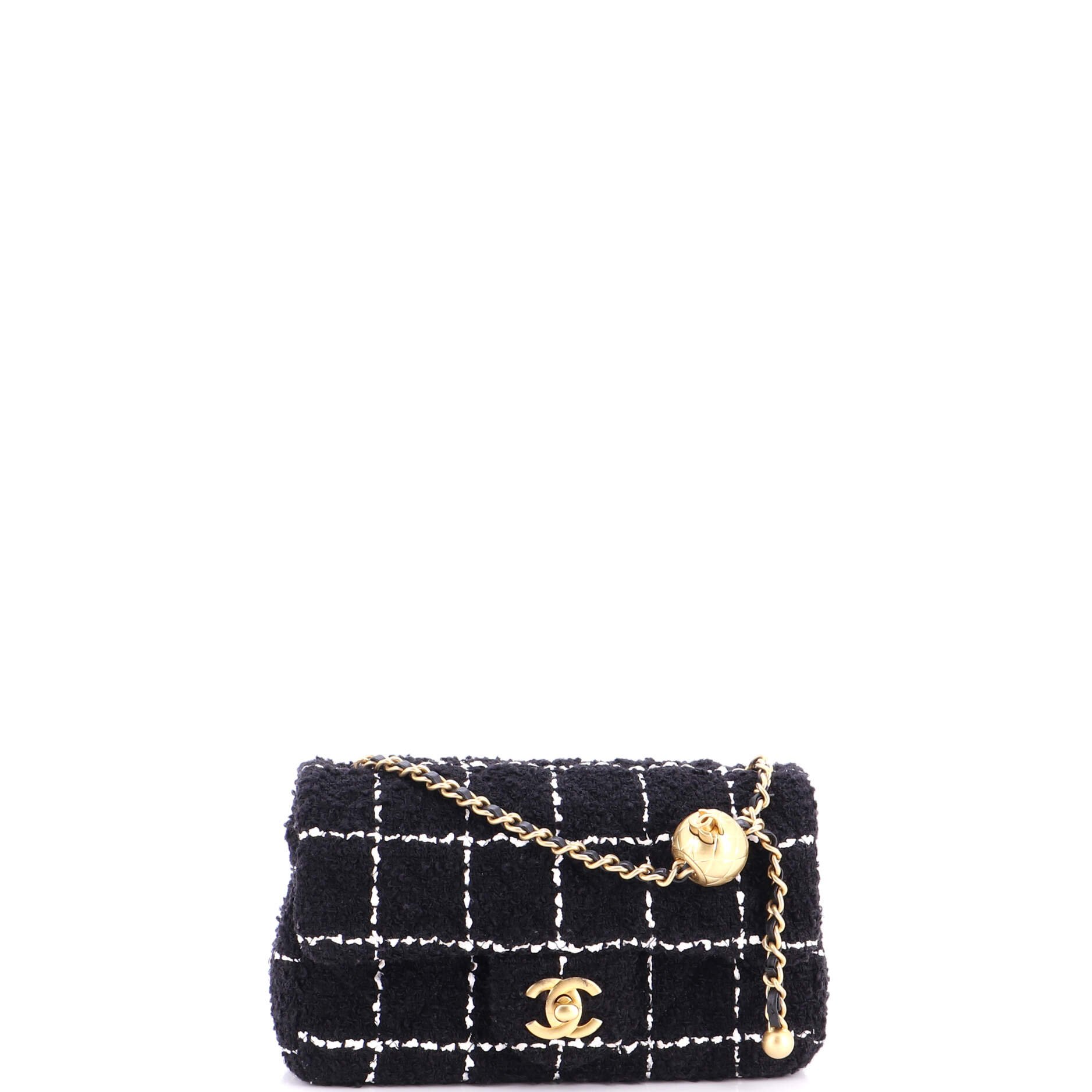 Pearl Crush Flap Bag Quilted Tweed Mini