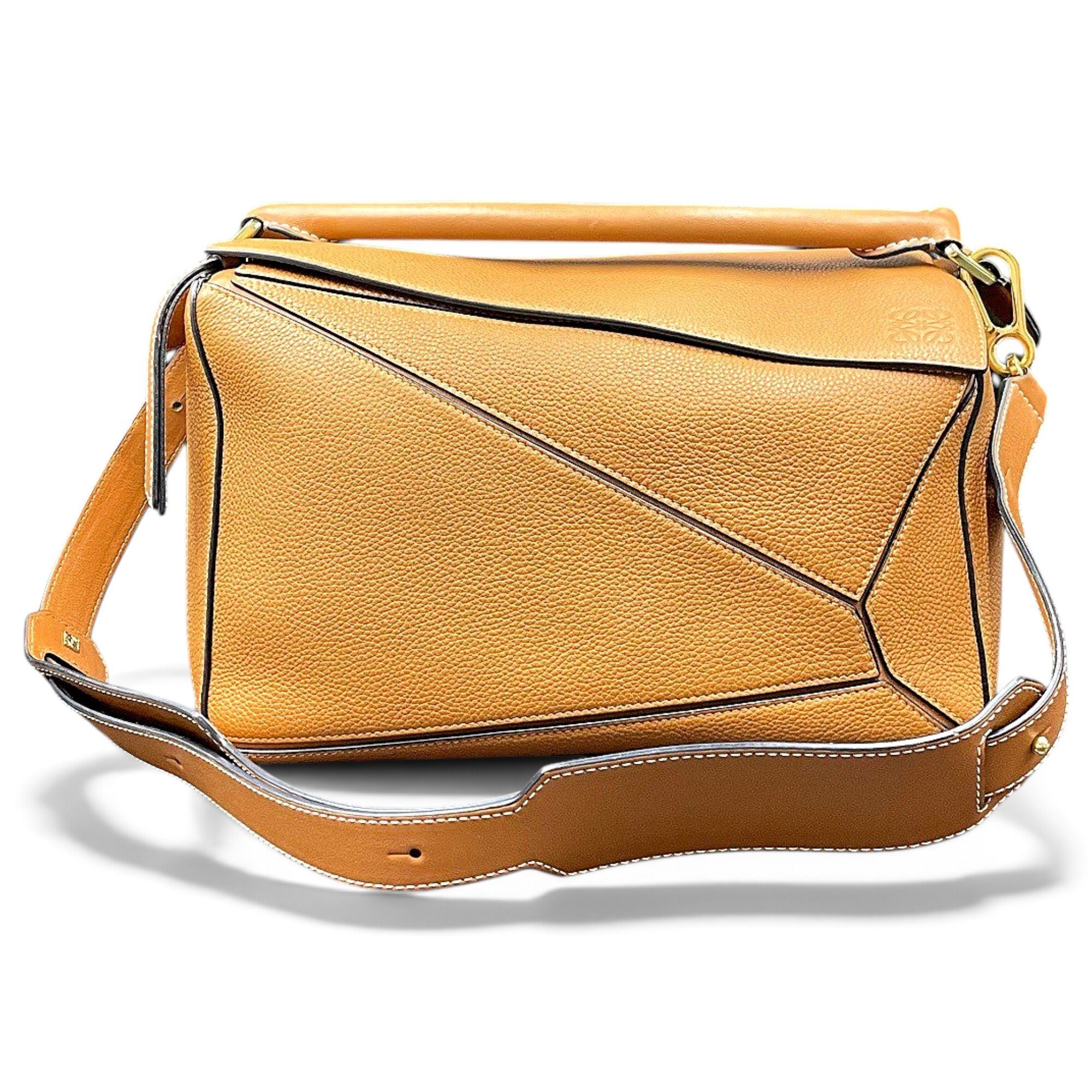 Puzzle leather handbag