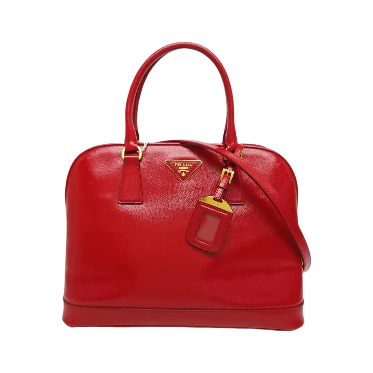 Double leather handbag