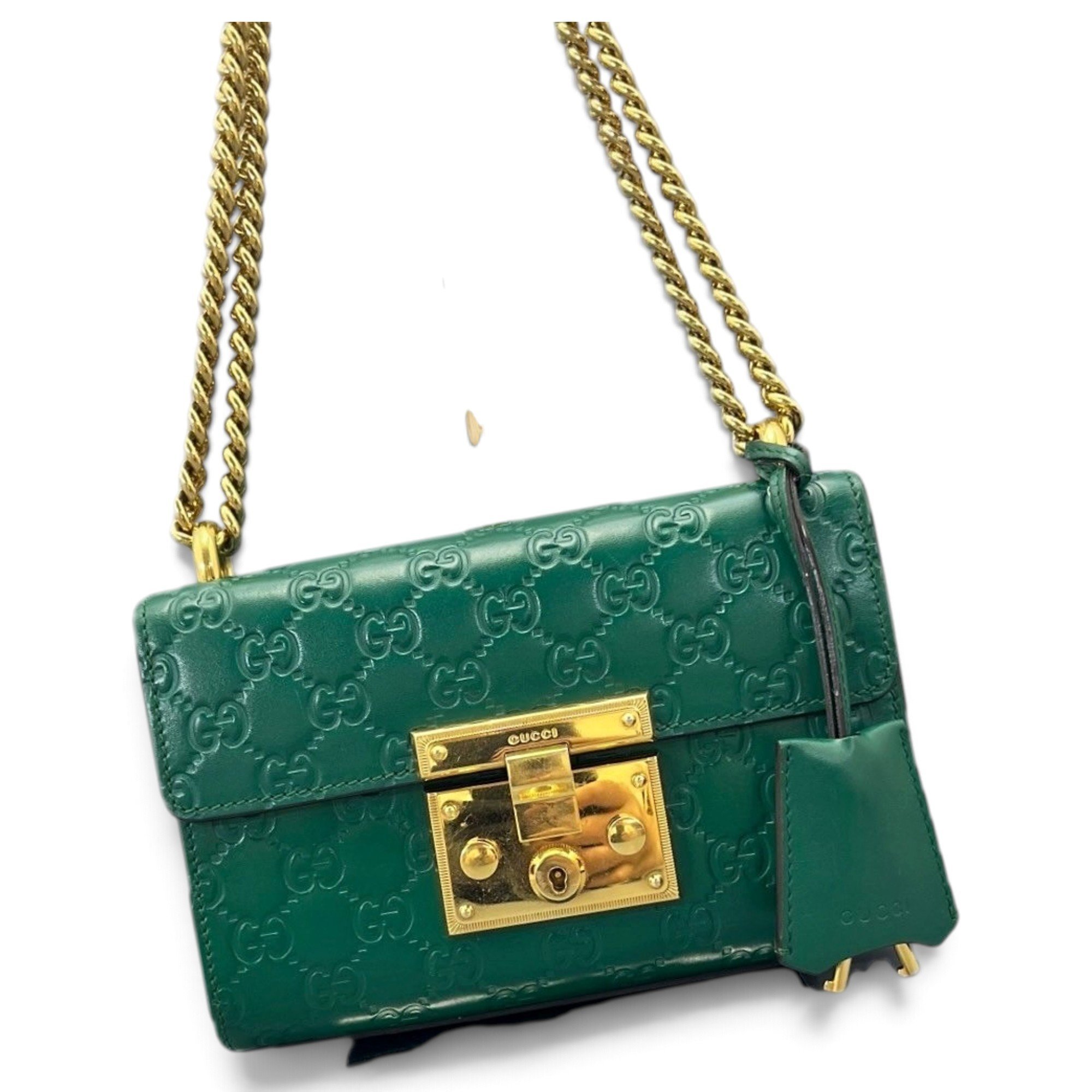 Padlock leather handbag