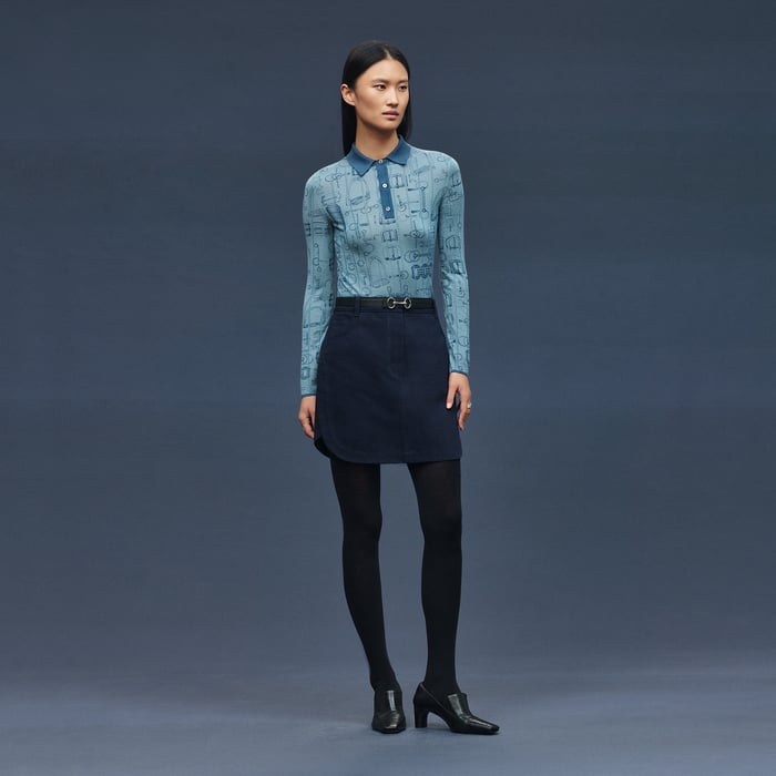 Bleu Adriatique "Cahier Du Colporteur" Cardigan