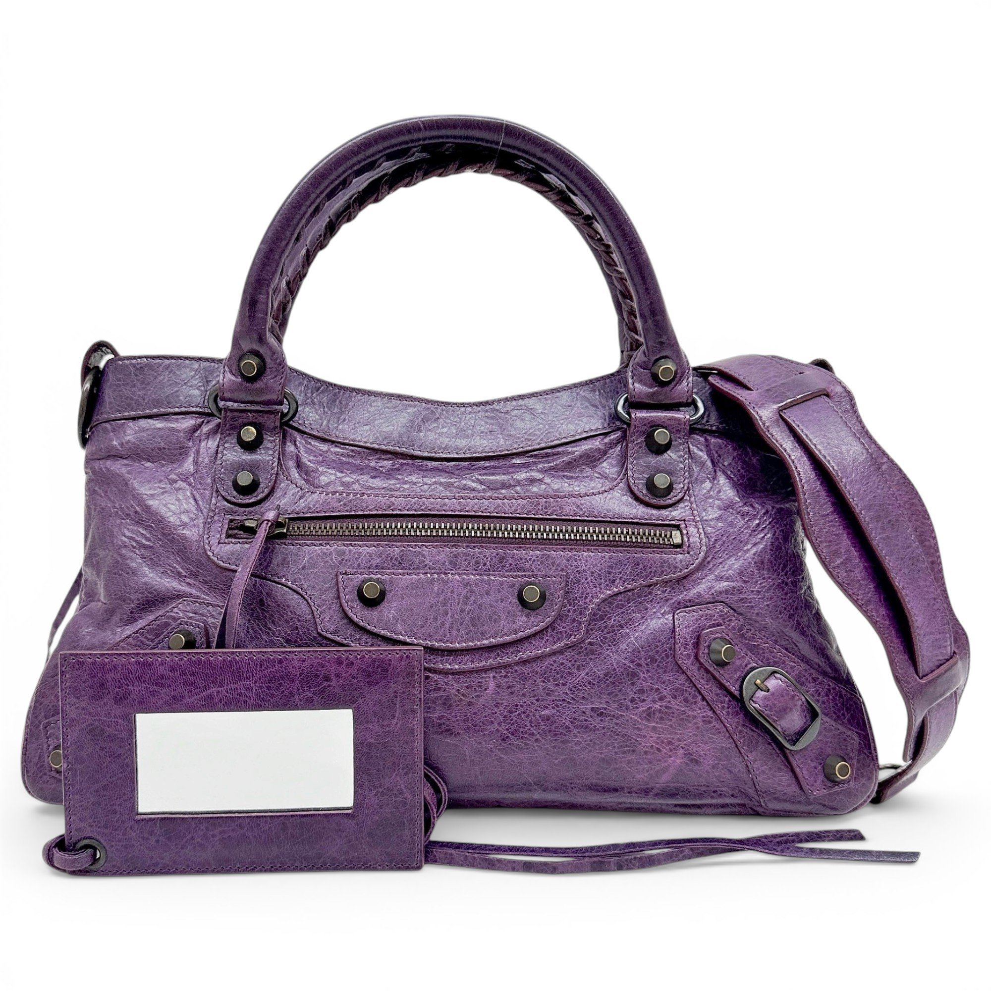 First leather handbag