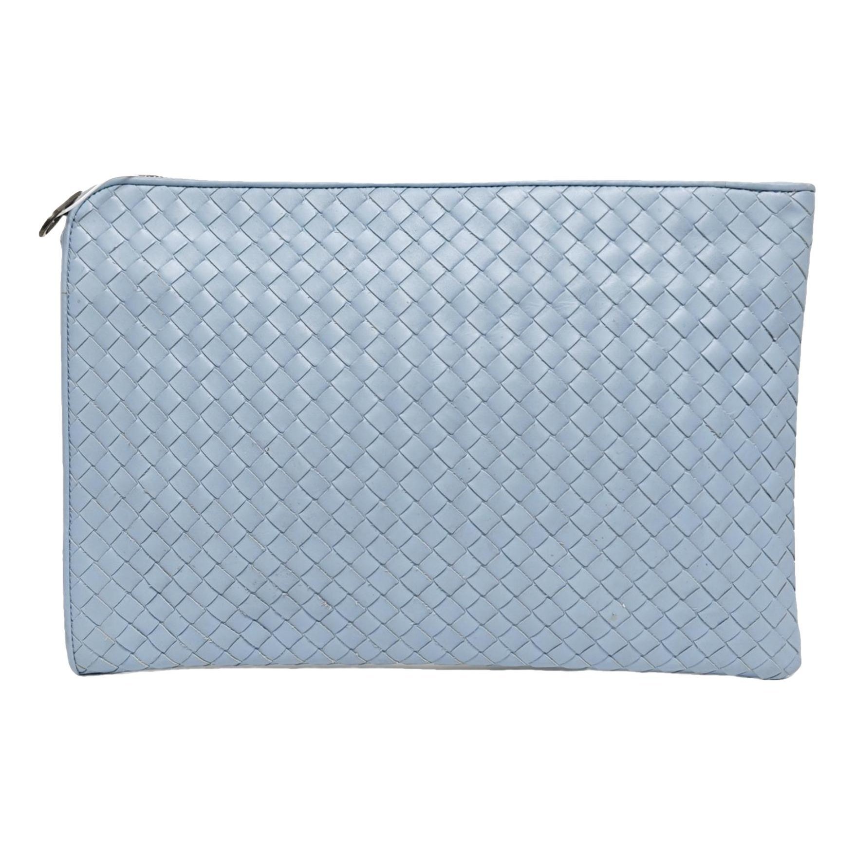 Snap leather clutch bag