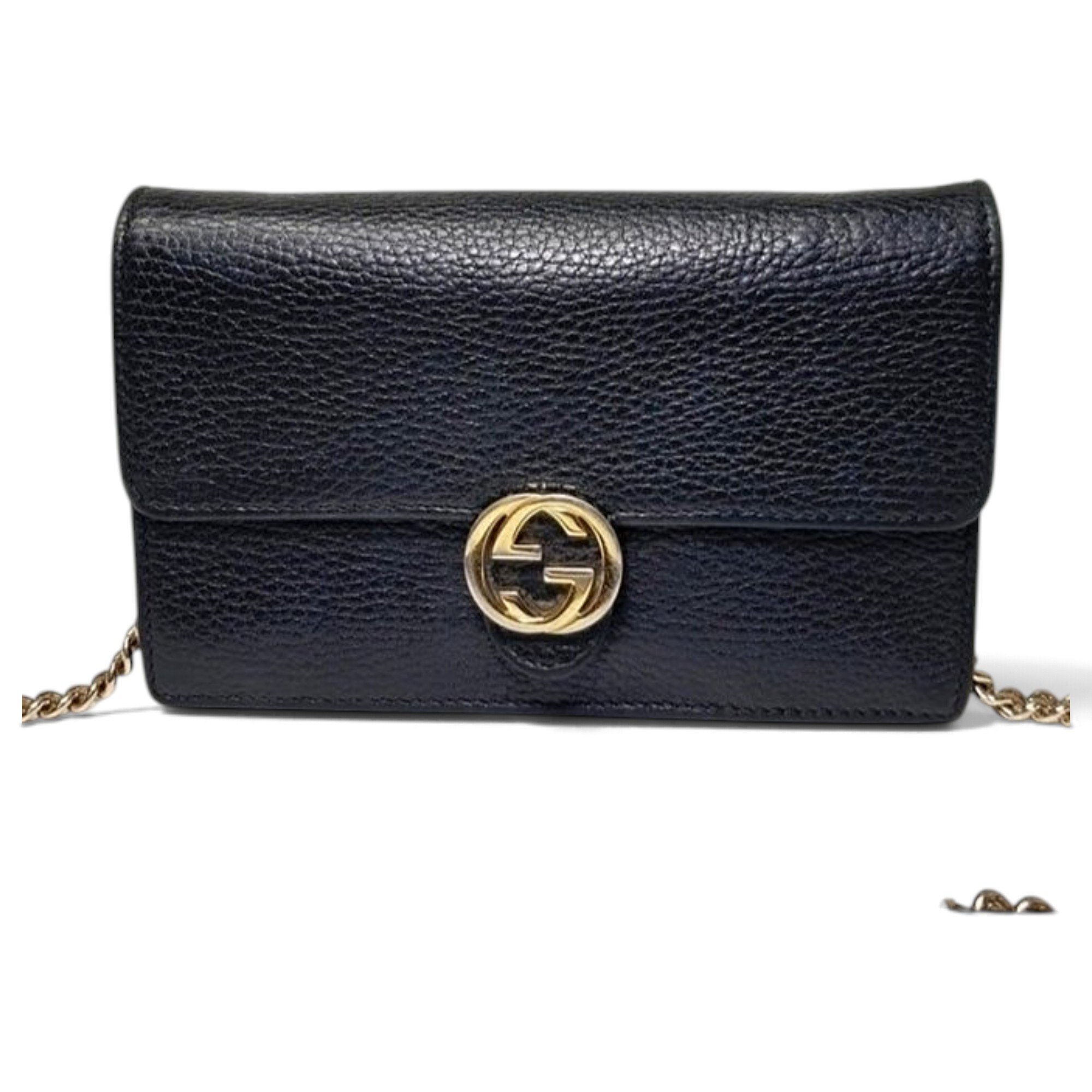 Interlocking leather crossbody bag