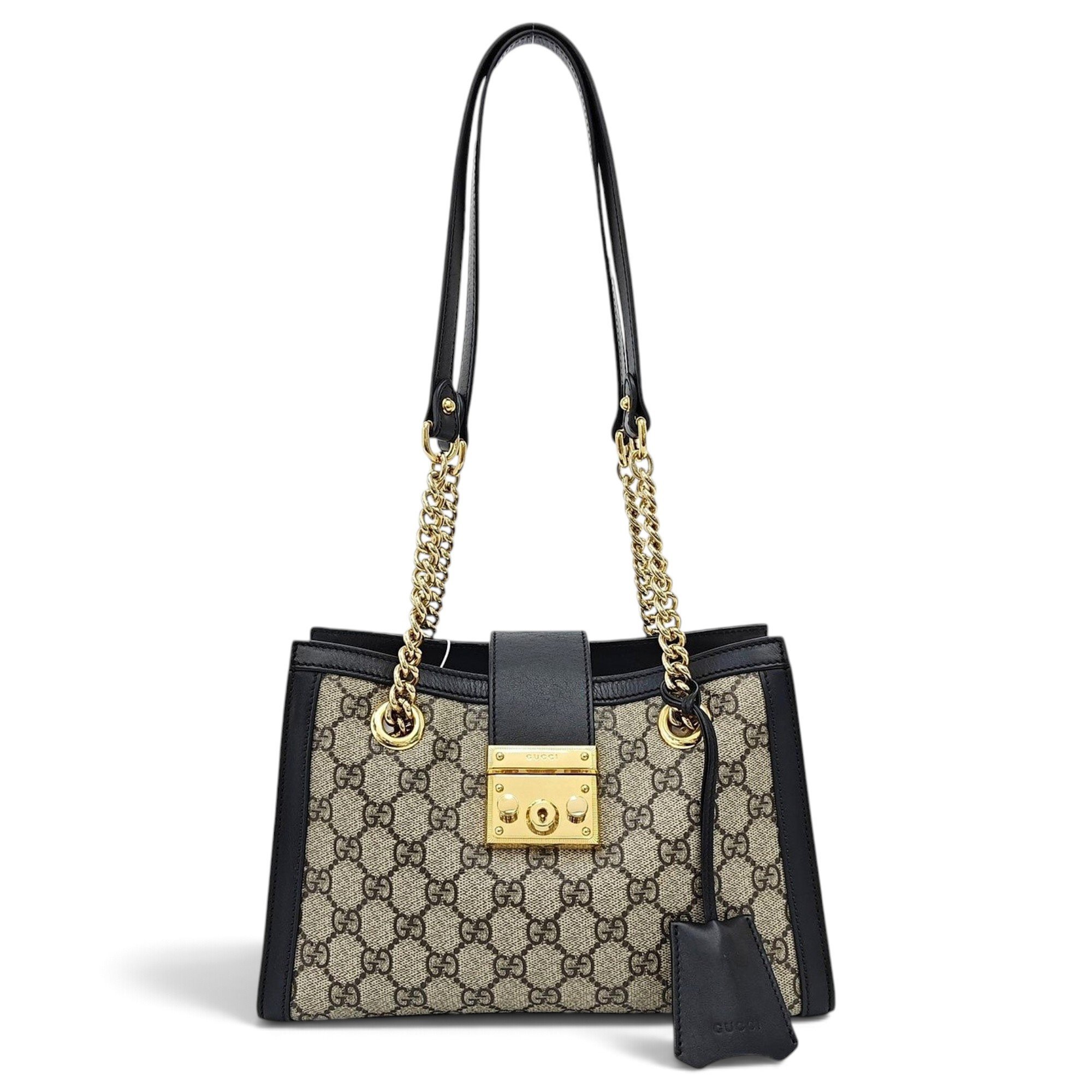 Padlock leather handbag