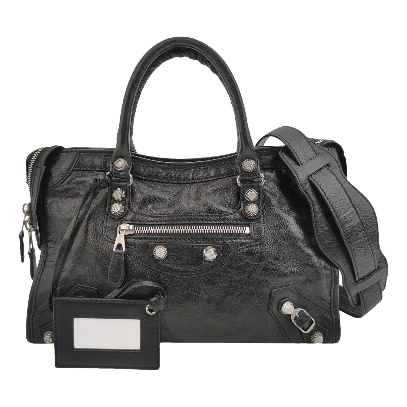 City leather handbag