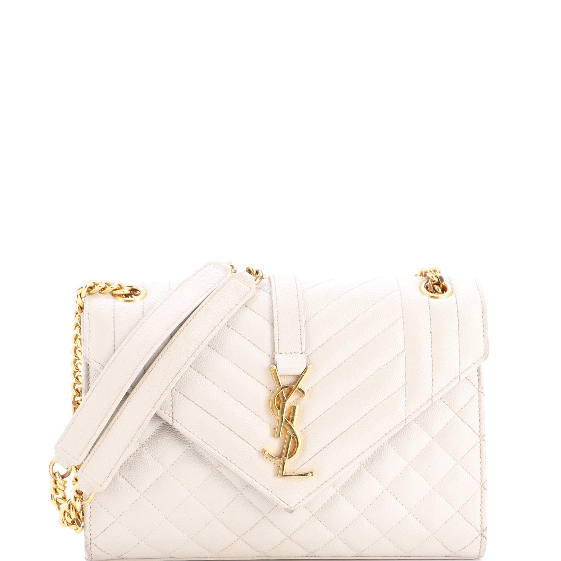 Classic Monogram Envelope Satchel Mixed Matelasse Leather Medium