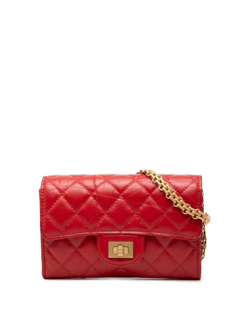 2018-2019 Quilted Aged Calfskin Reissue 2.55 Clutch with Chain crossbody bag