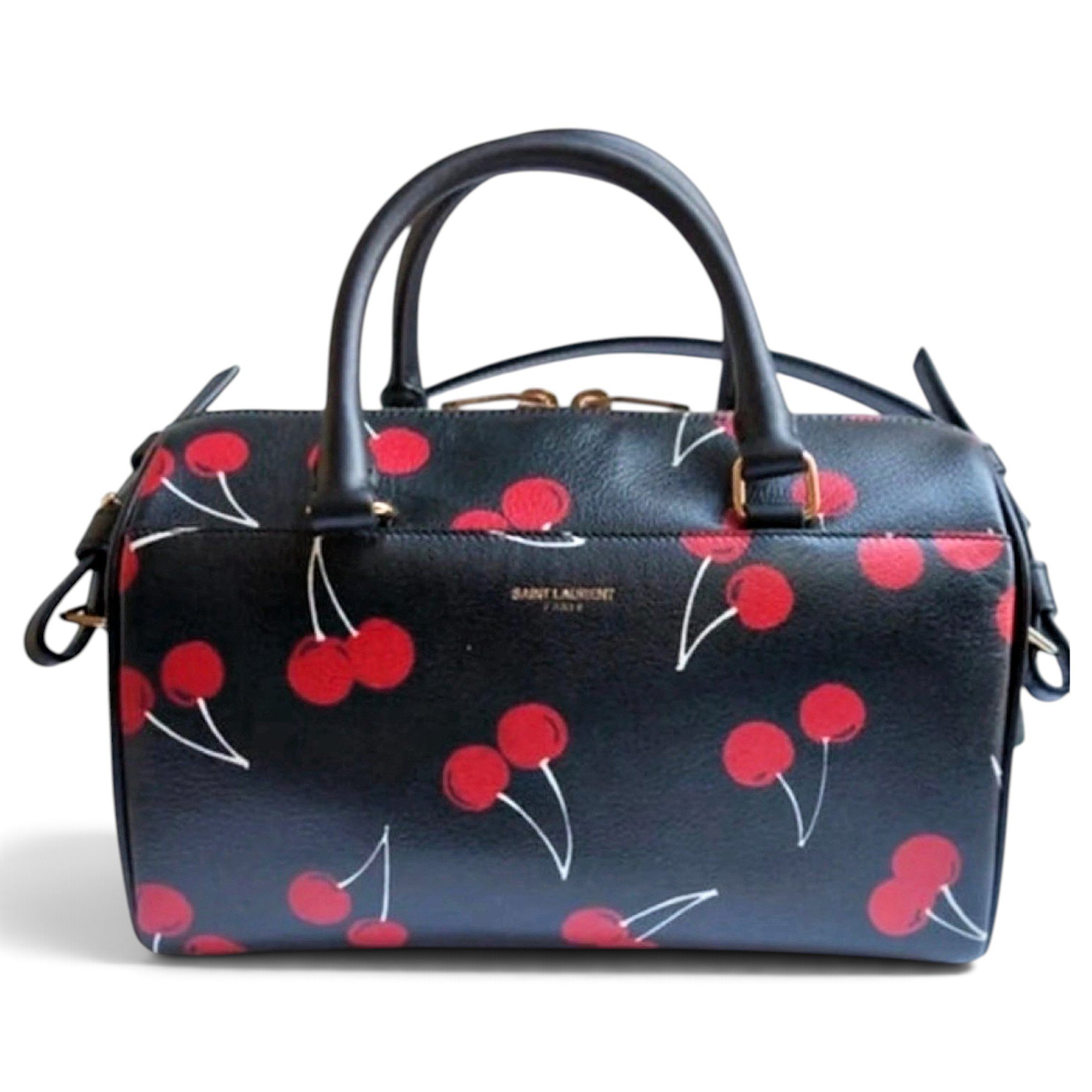 Duffle leather bowling bag