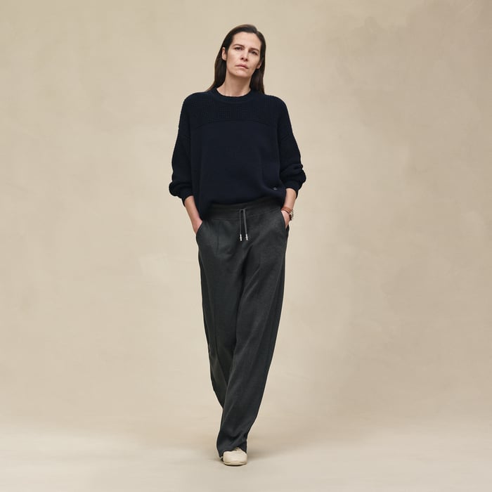 Bleu Noir Cashmere Long-sleeve Sweater