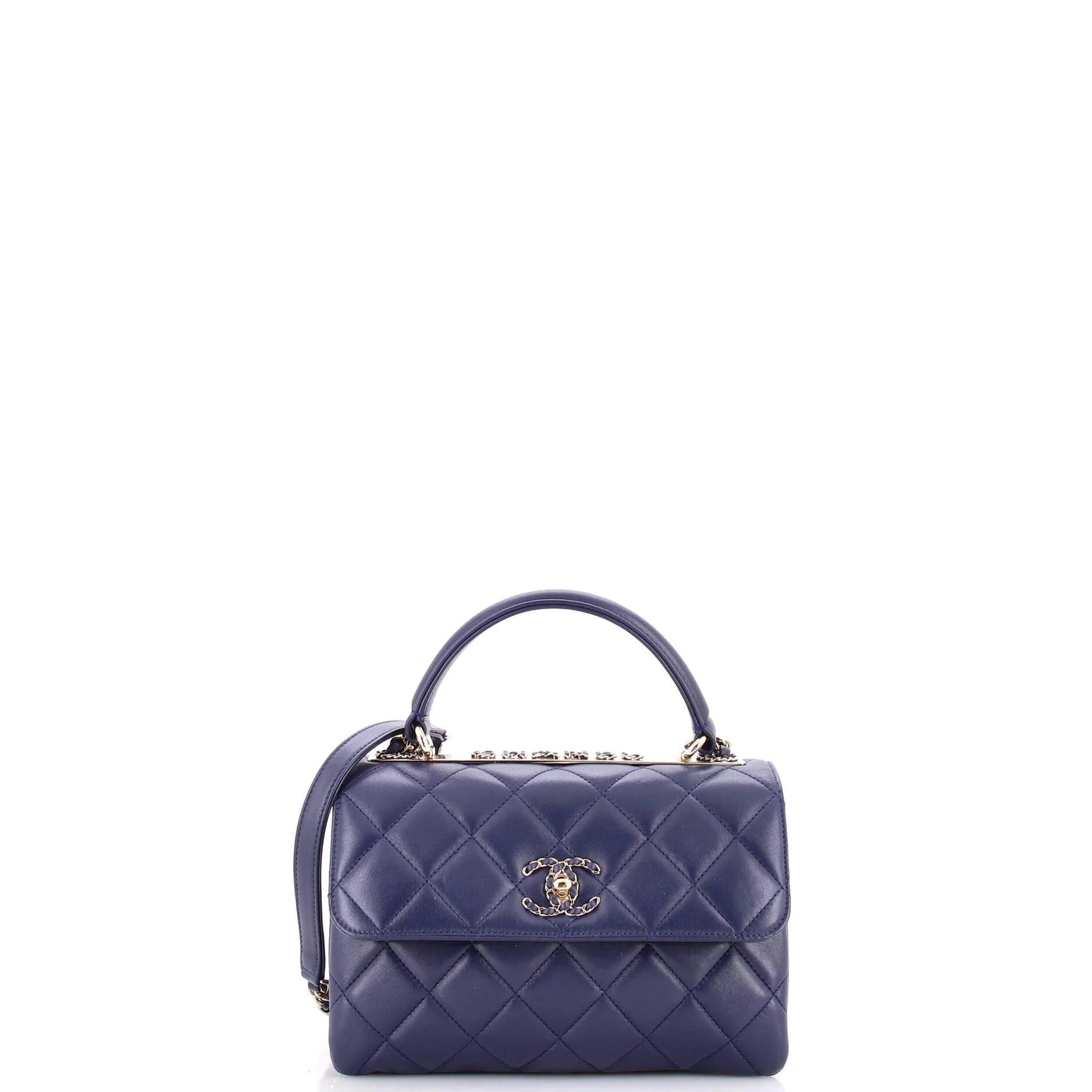 Trendy CC Top Handle leather crossbody bag