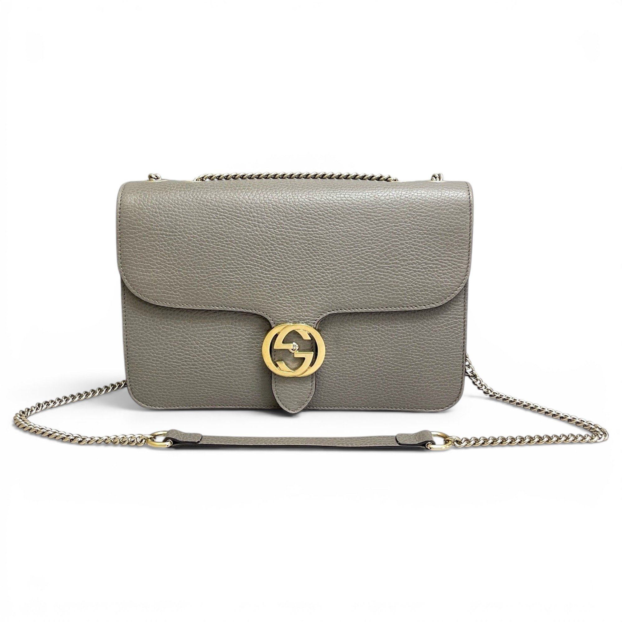 Interlocking leather handbag
