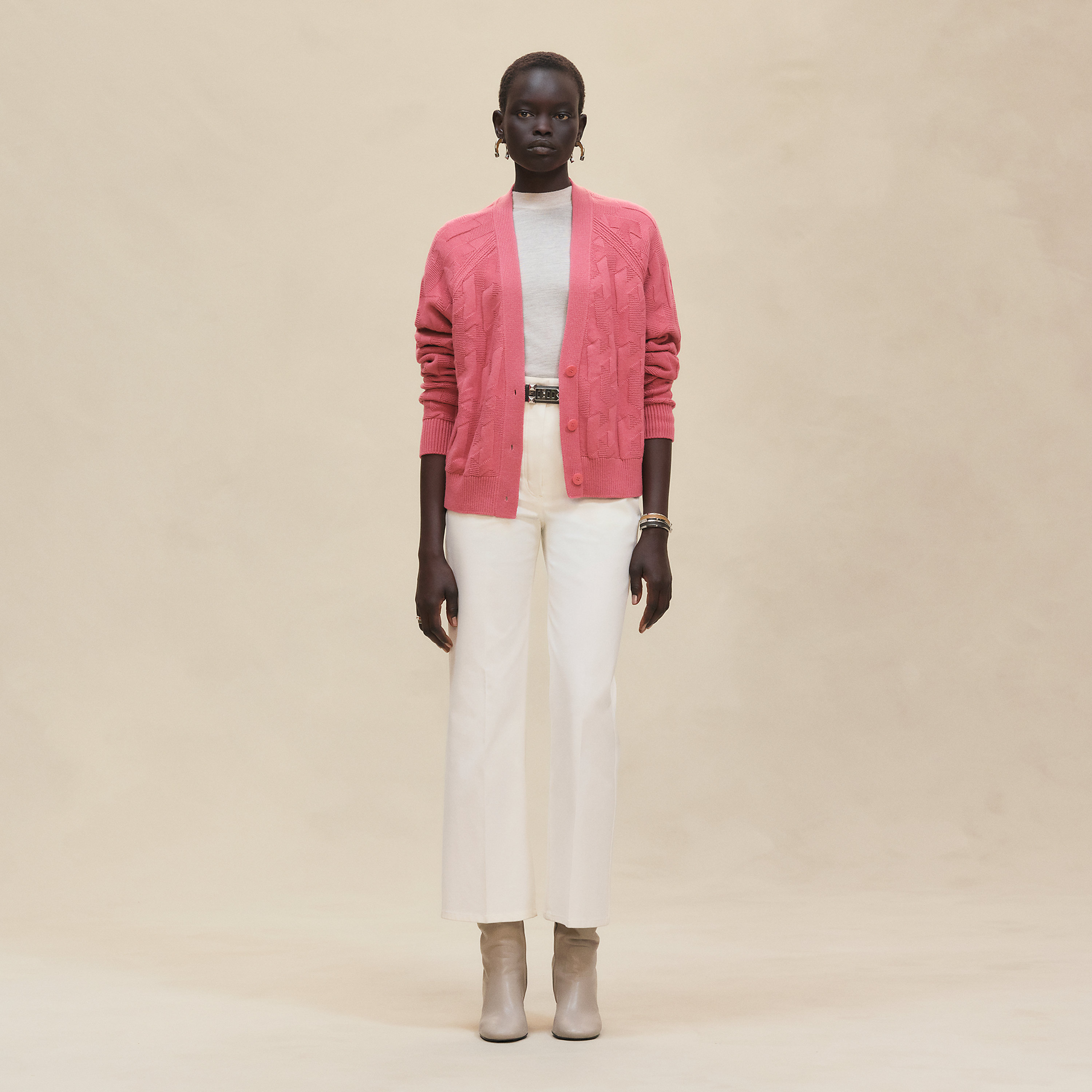 "H" long-sleeve cardigan