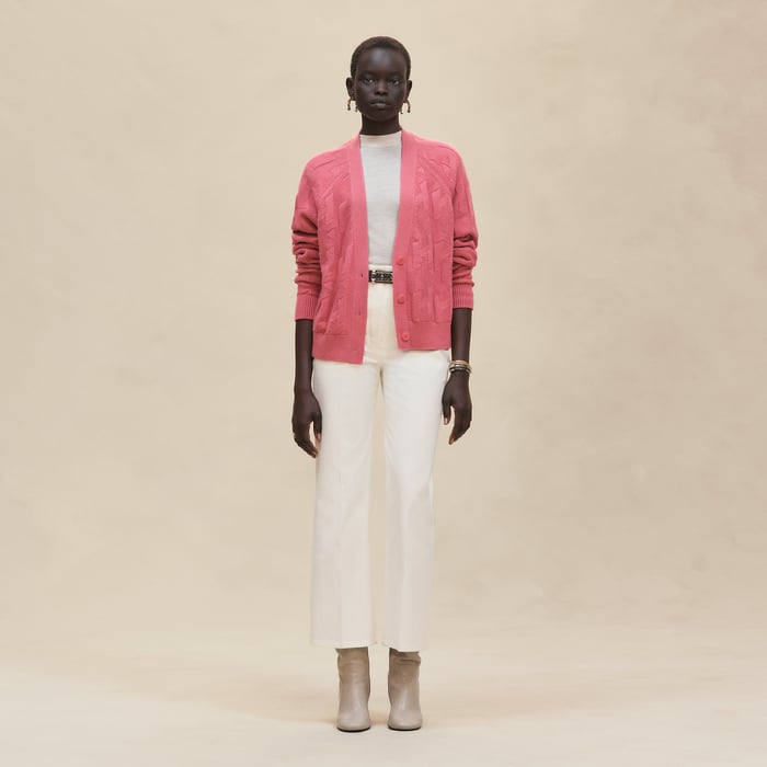 Rose Sorbet "H" Long-sleeve Cardigan