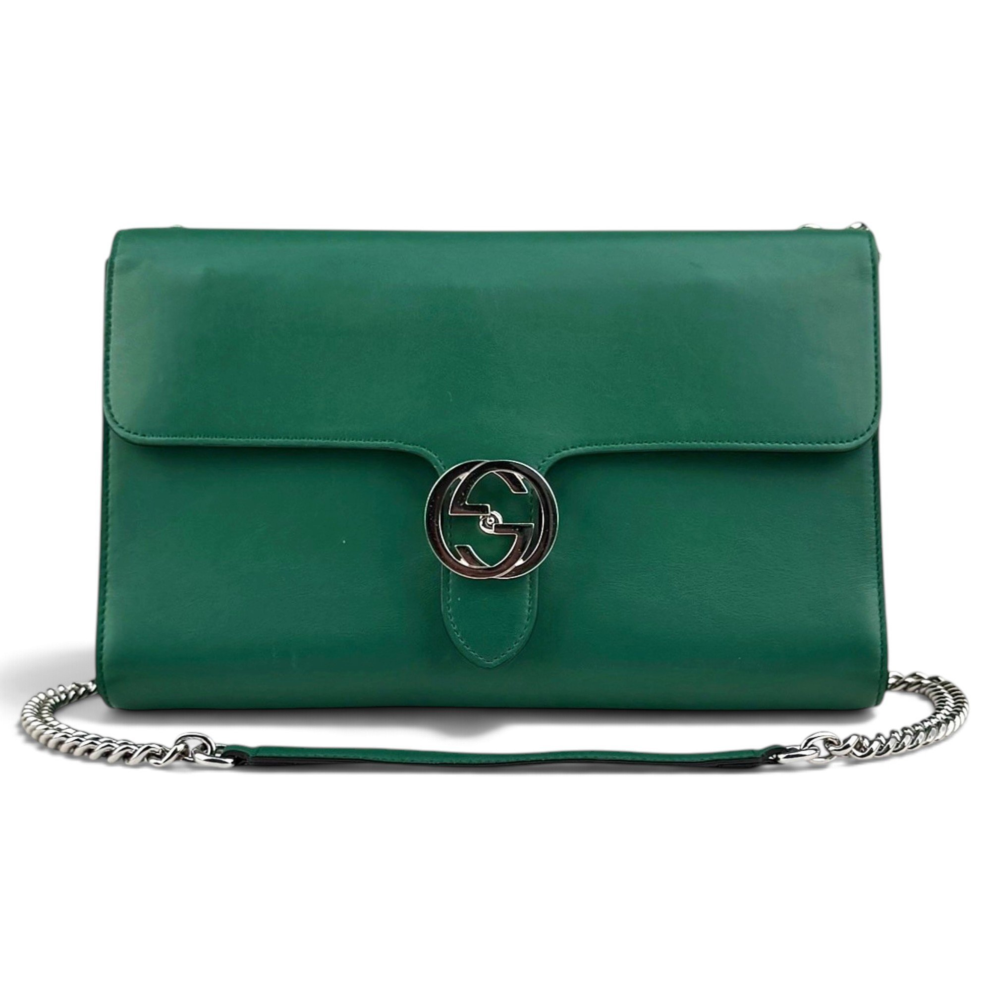 Interlocking leather handbag