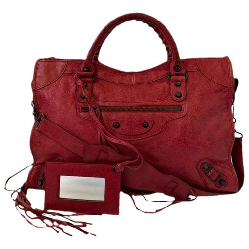 City leather handbag