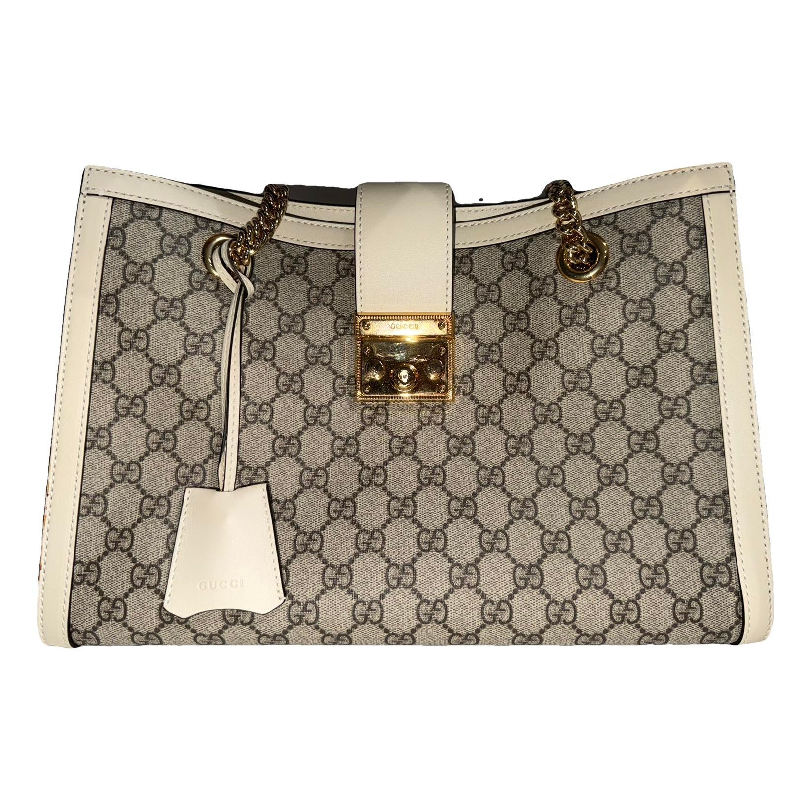 Padlock leather tote