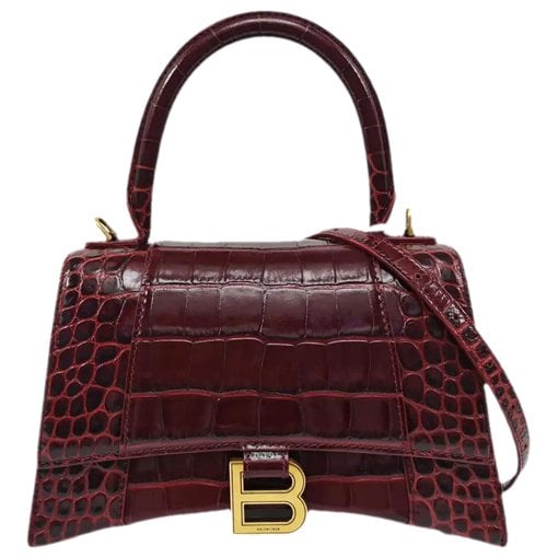 Hourglass leather handbag
