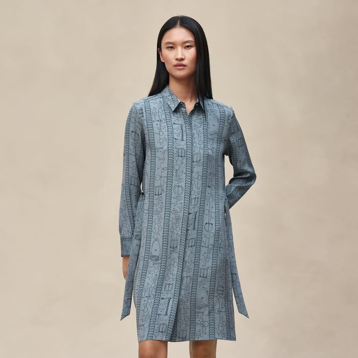 Bleu Adriatique "Cahier Du Colporteur" Shirt Dress
