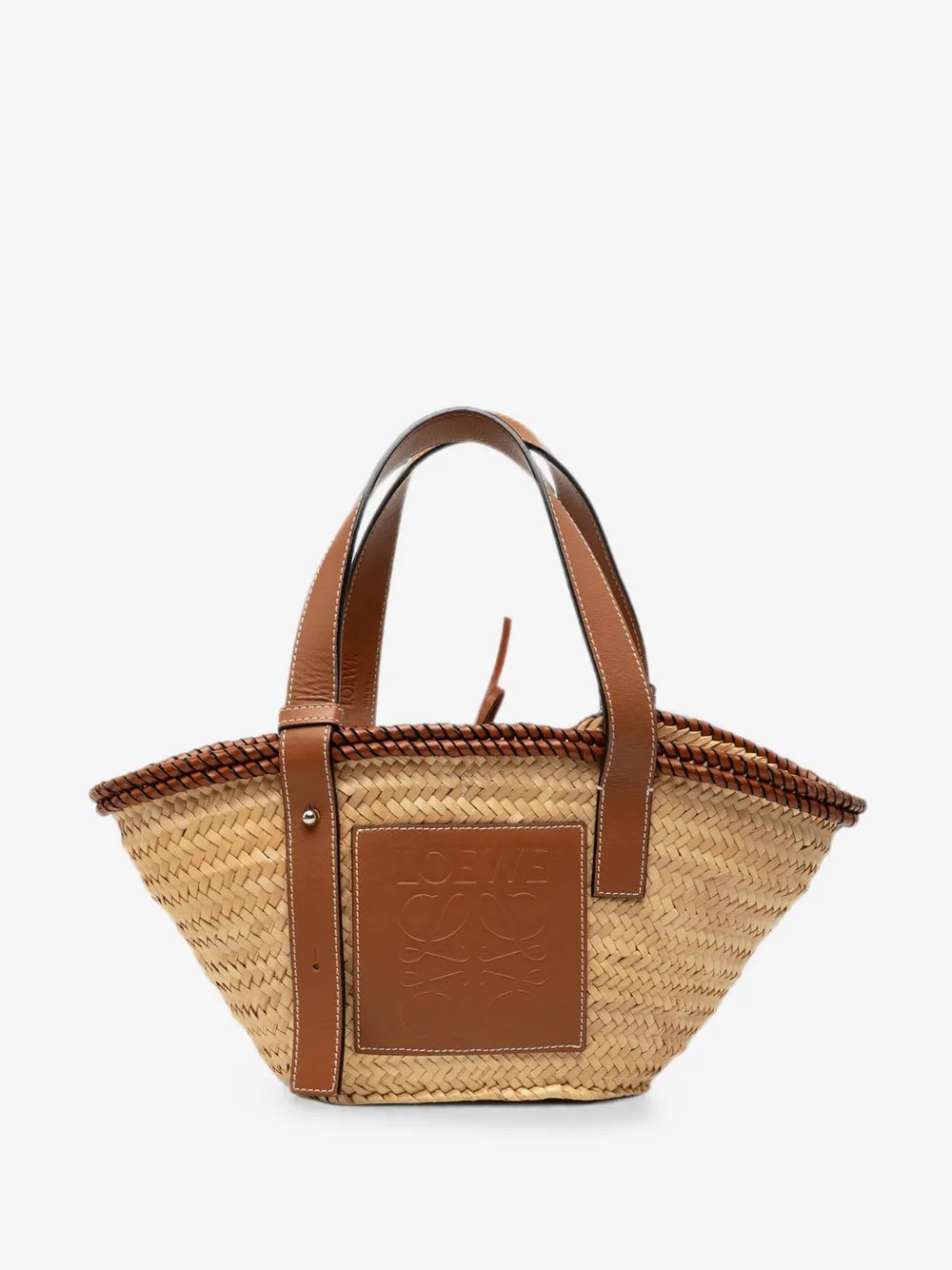 2021 Small Raffia Anagram Basket tote bag
