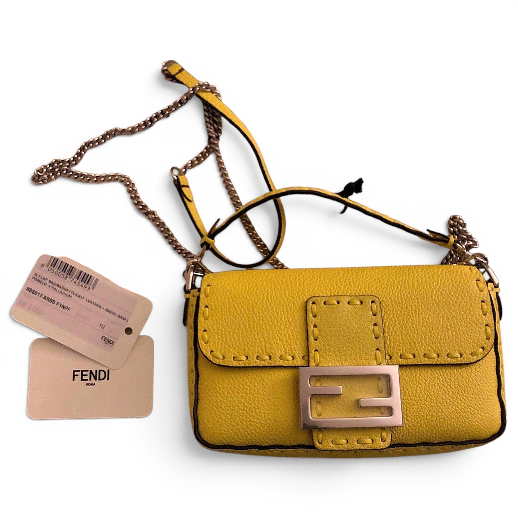 Baguette leather clutch bag