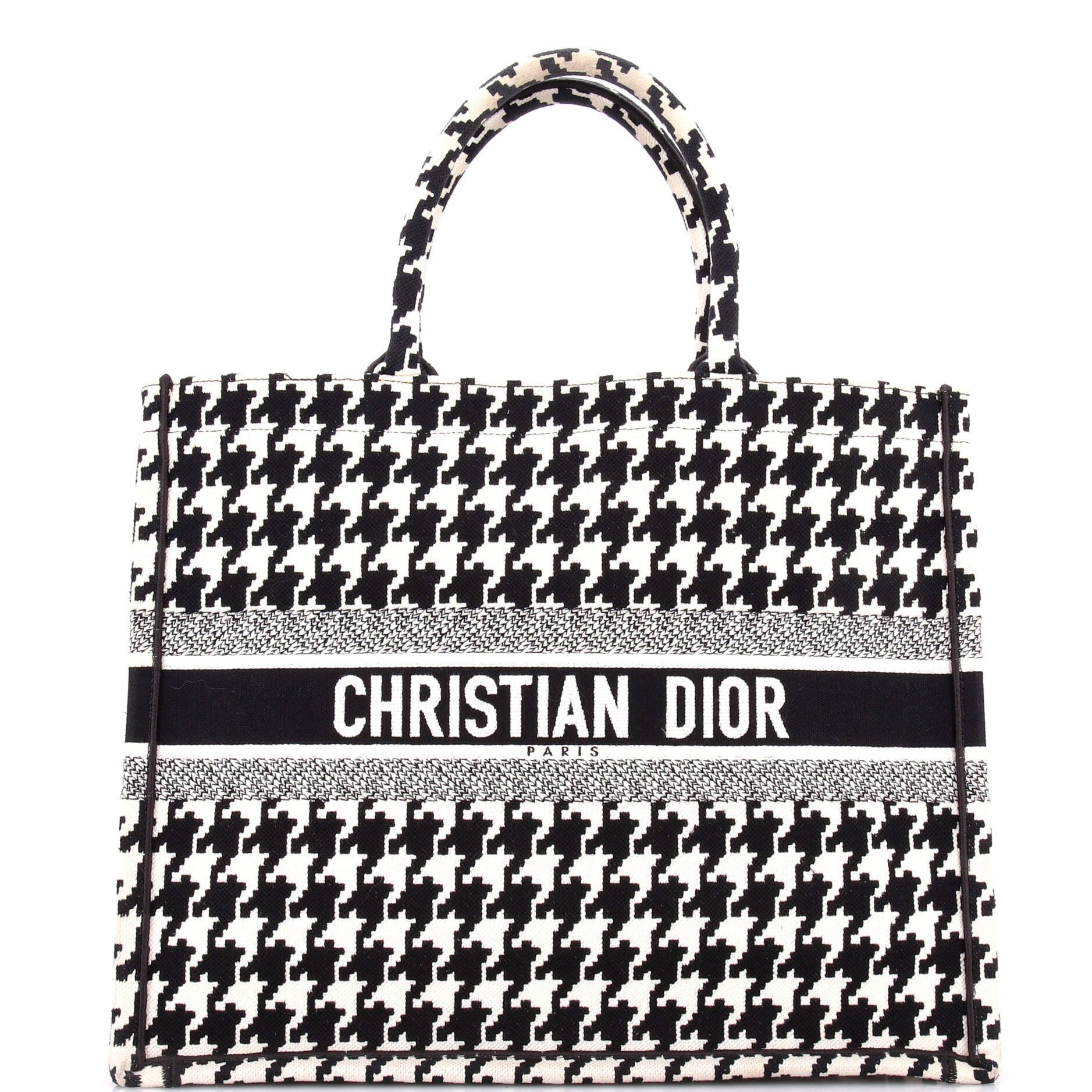 Book Tote Houndstooth Canvas Large