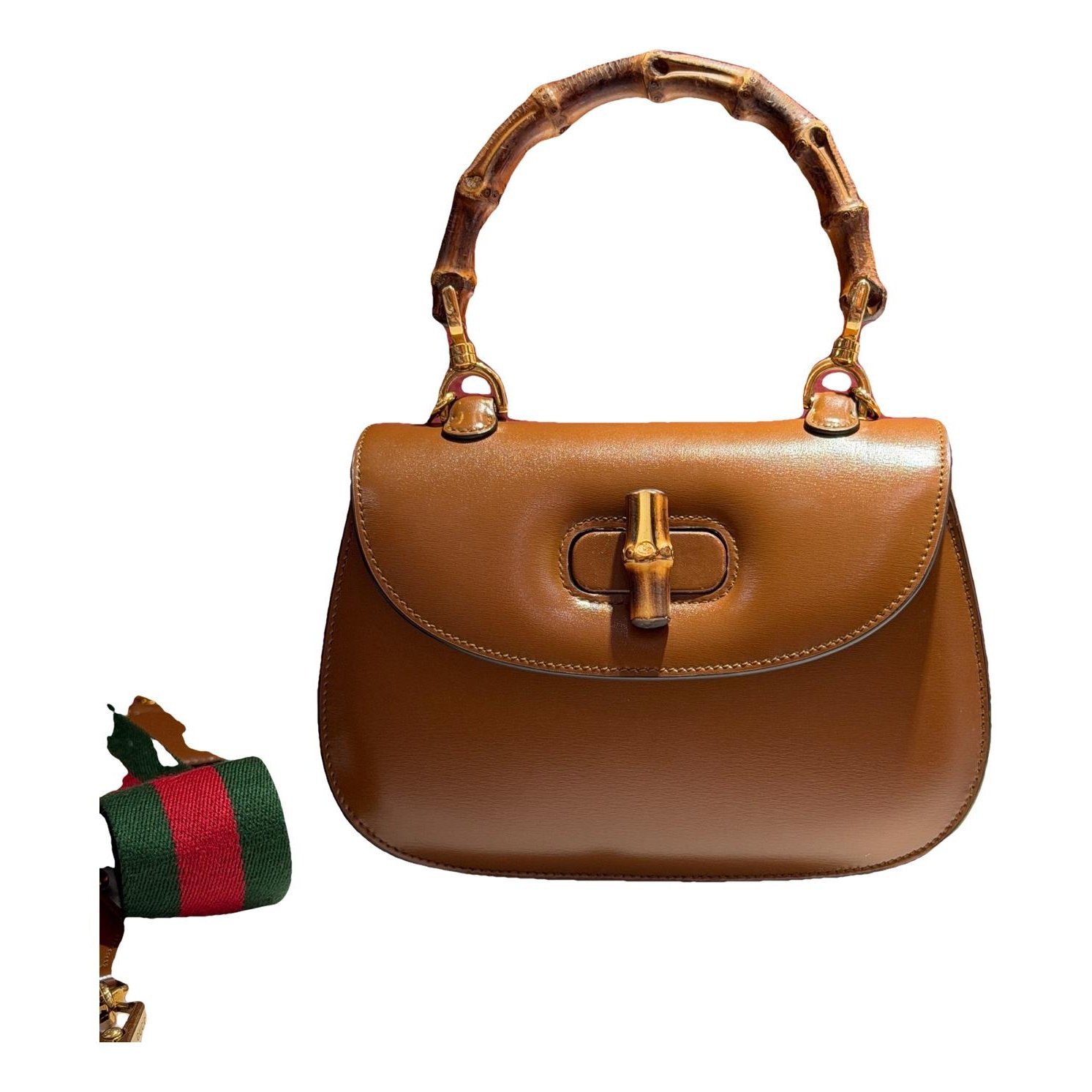 Convertible Bamboo Top Handle leather handbag