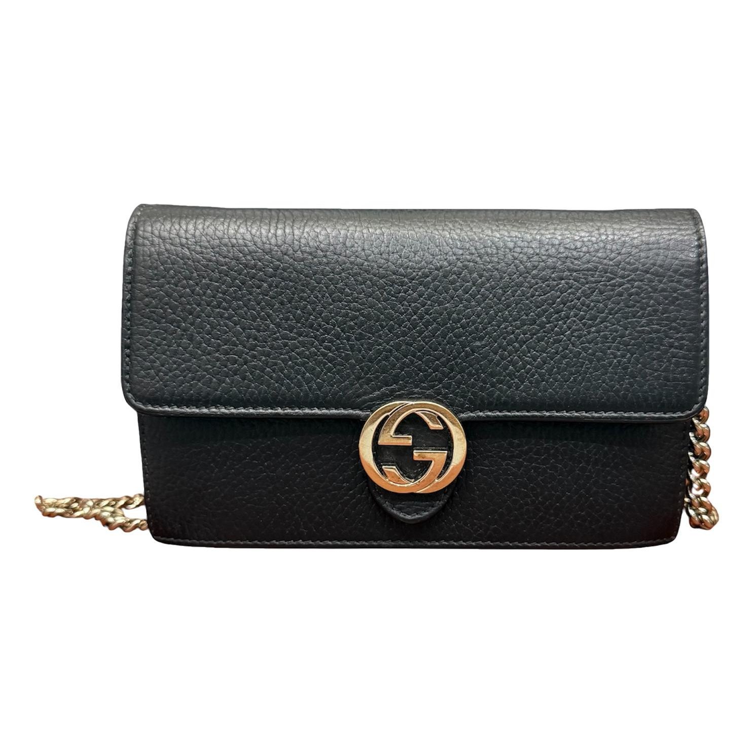 Interlocking leather handbag