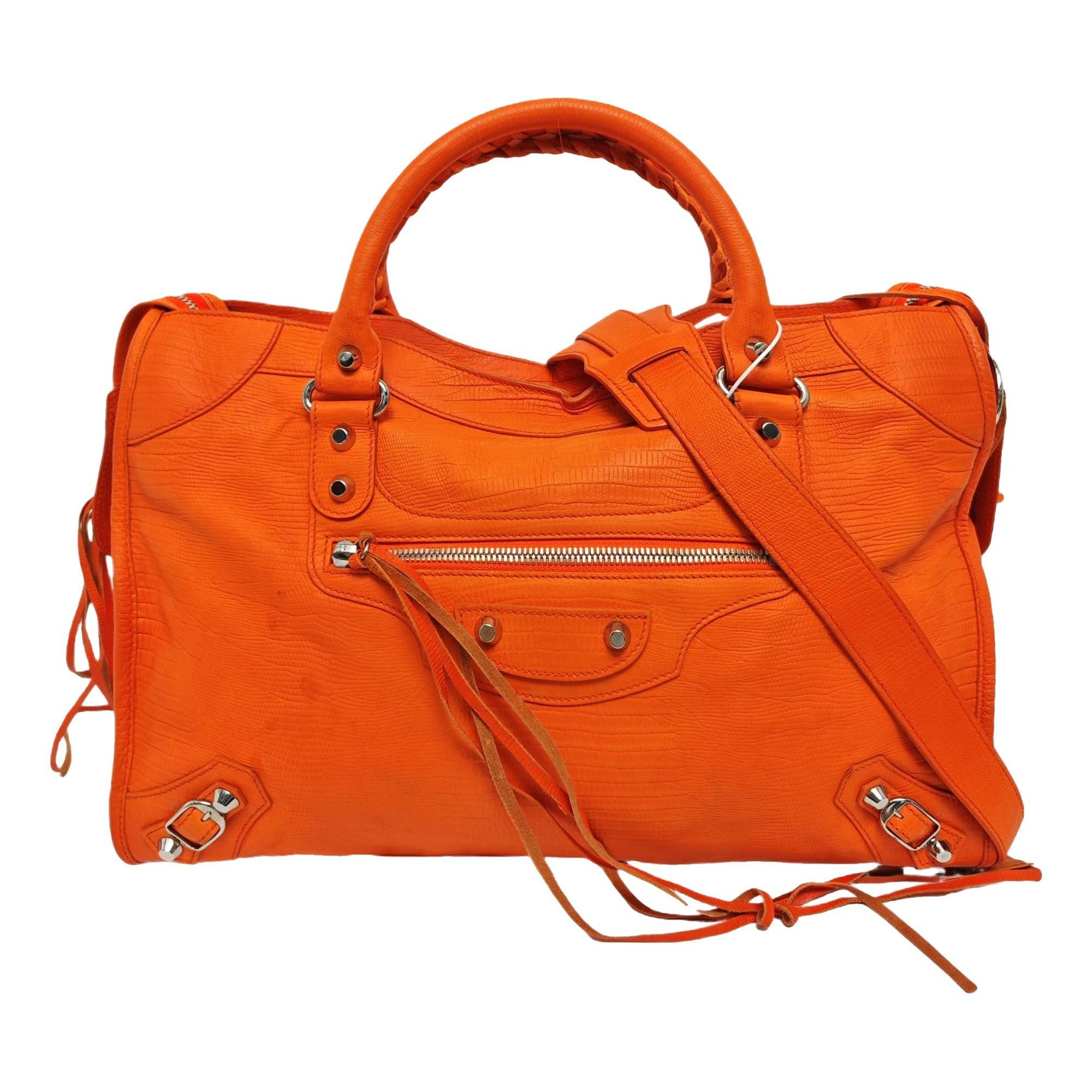 City leather handbag