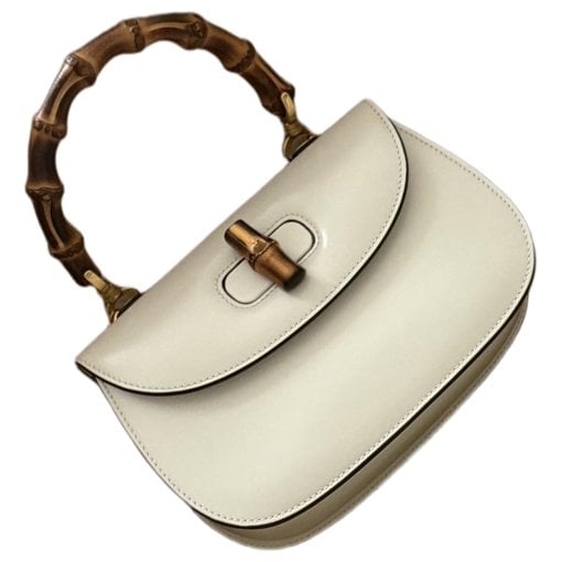 Convertible Bamboo Top Handle leather handbag