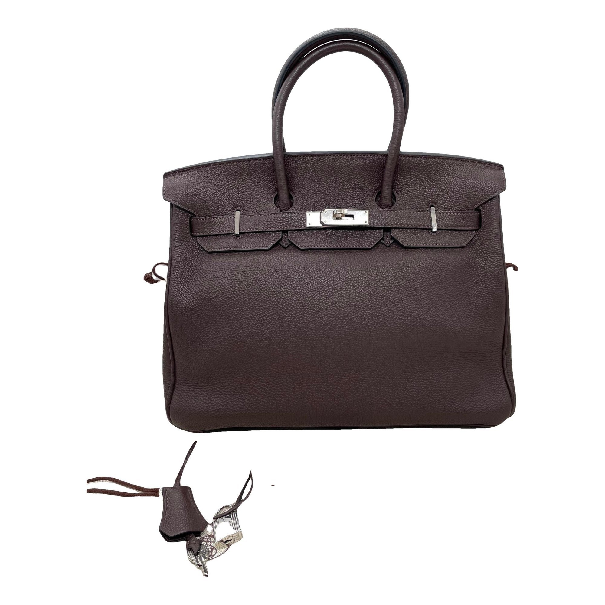 Hermes Birkin 35 Handbag Ebene Togo Leather