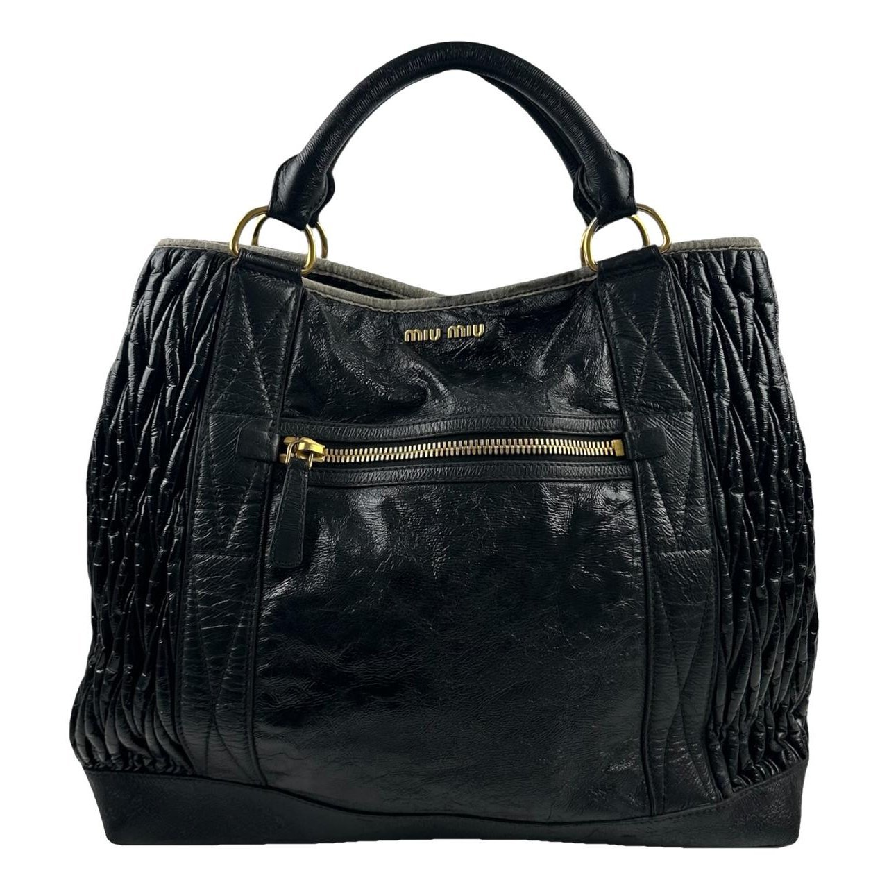 Coffer leather handbag