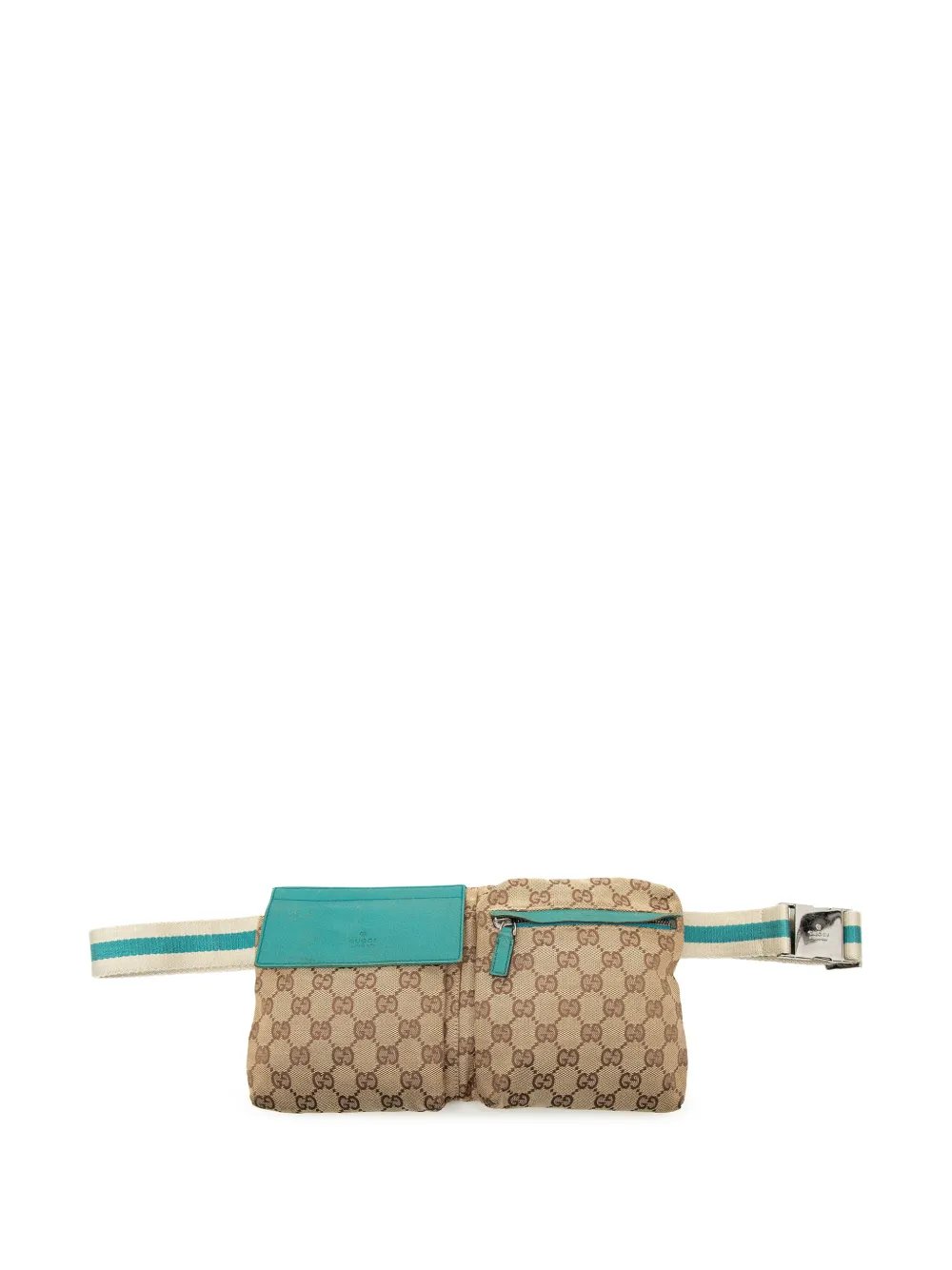2000-2015 GG Canvas Web Double Pocket belt bag