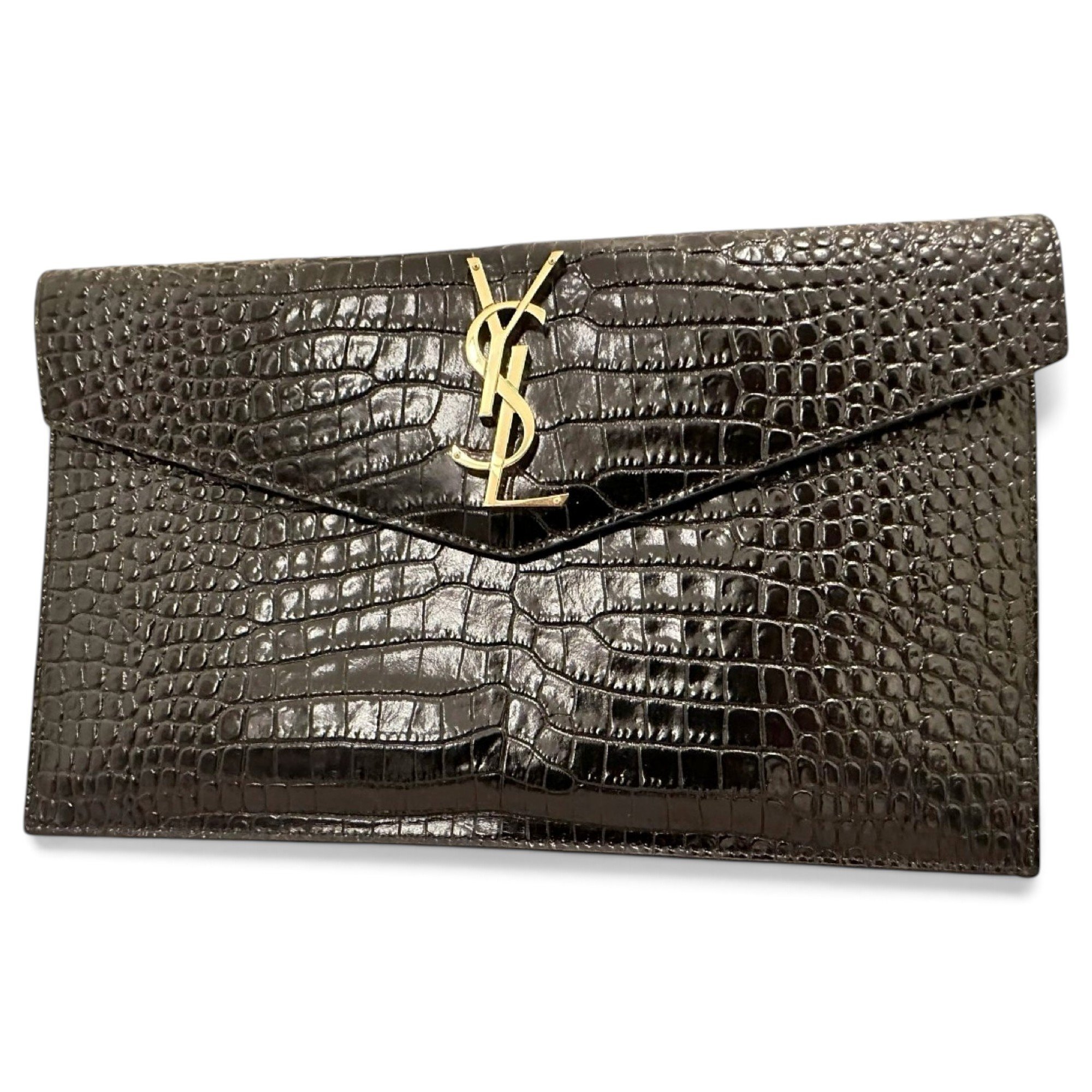 Uptown patent leather clutch bag