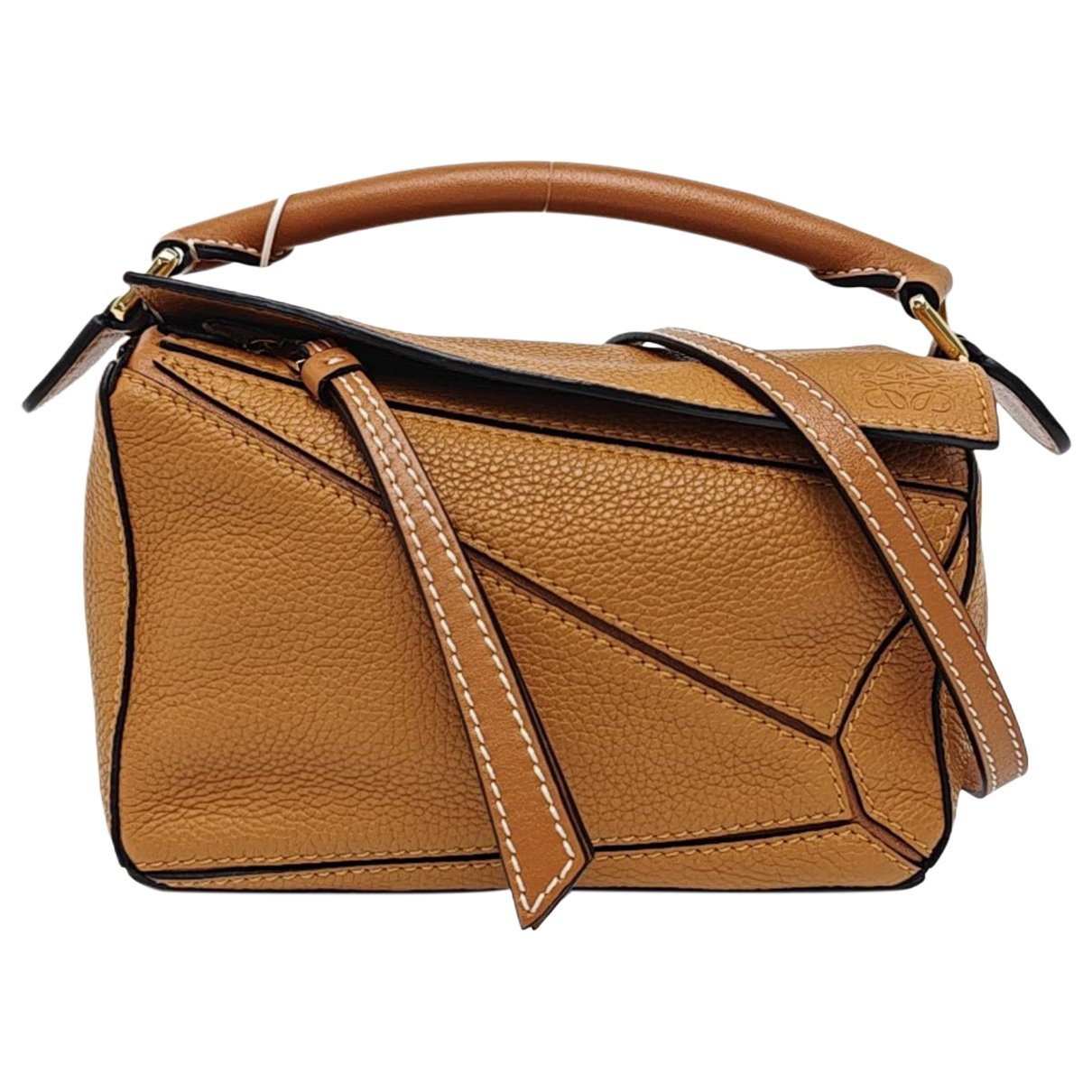 Puzzle leather handbag