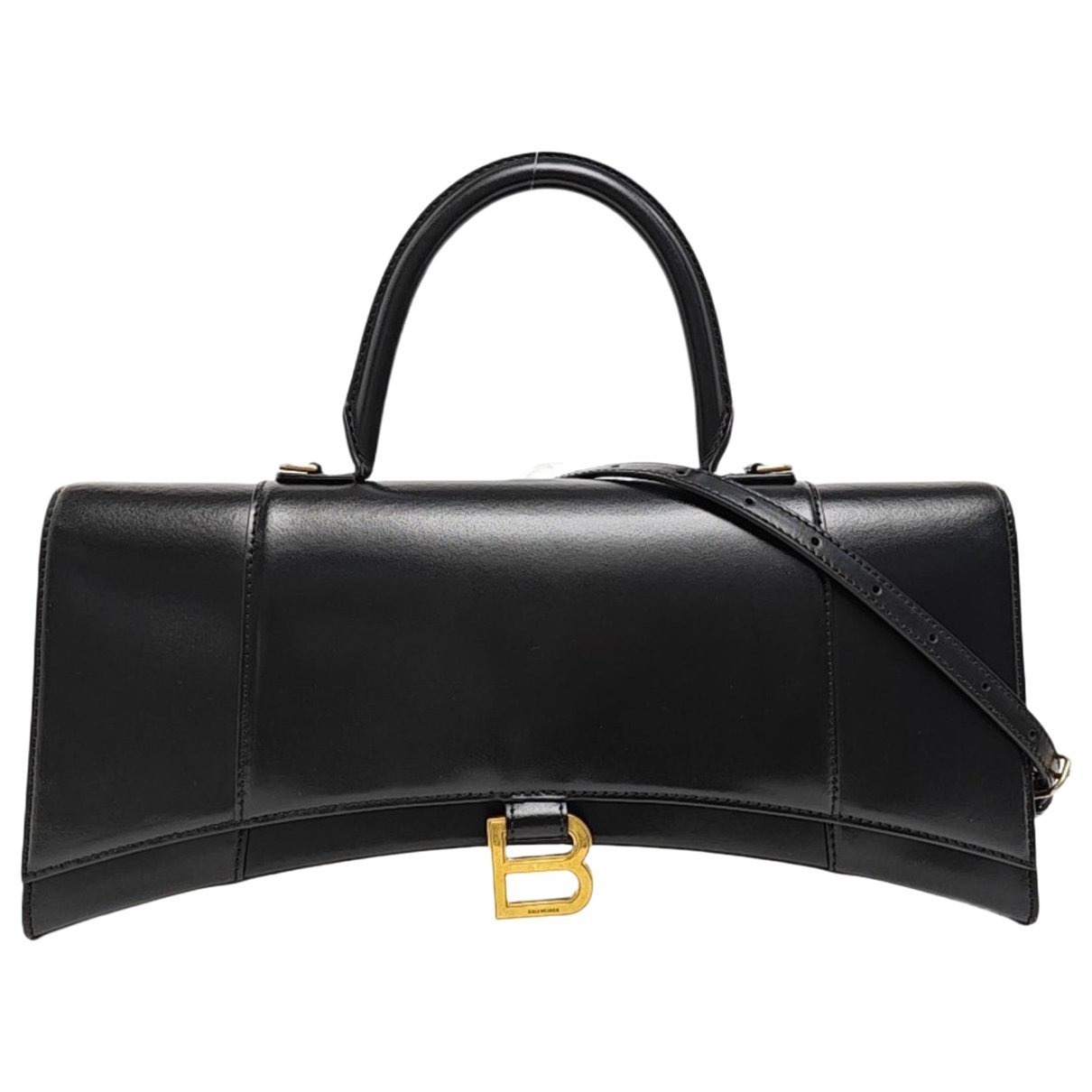 Hourglass leather handbag