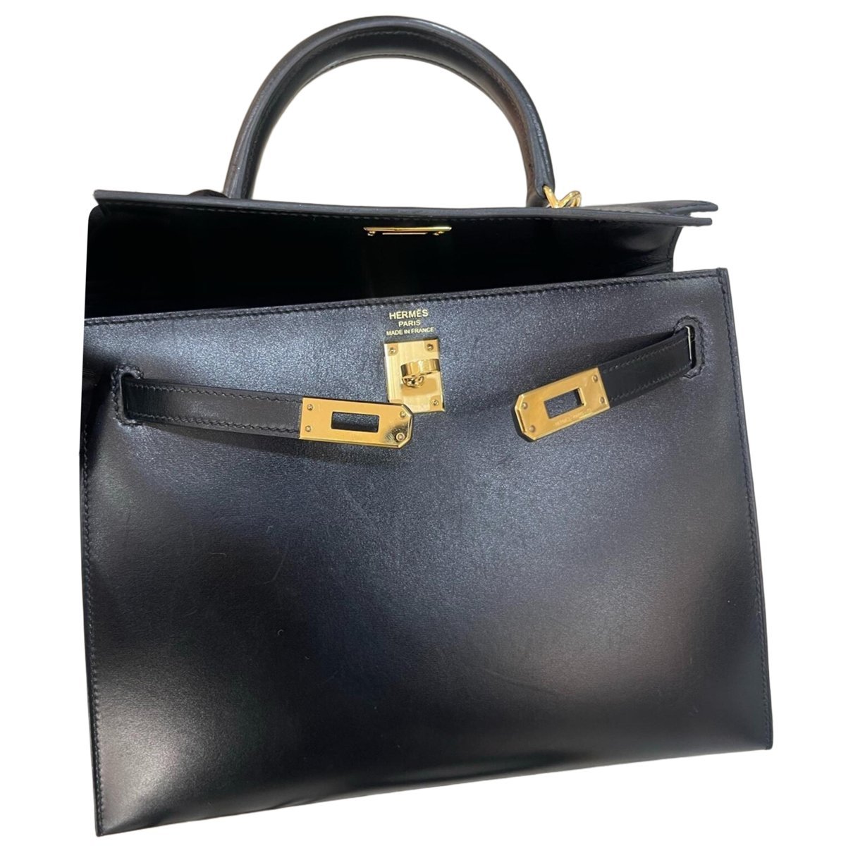Hermes Kelly 28 Handbag Blue Abysse