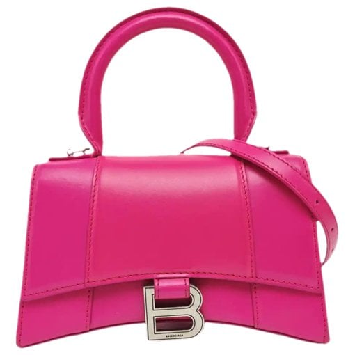 Hourglass leather handbag